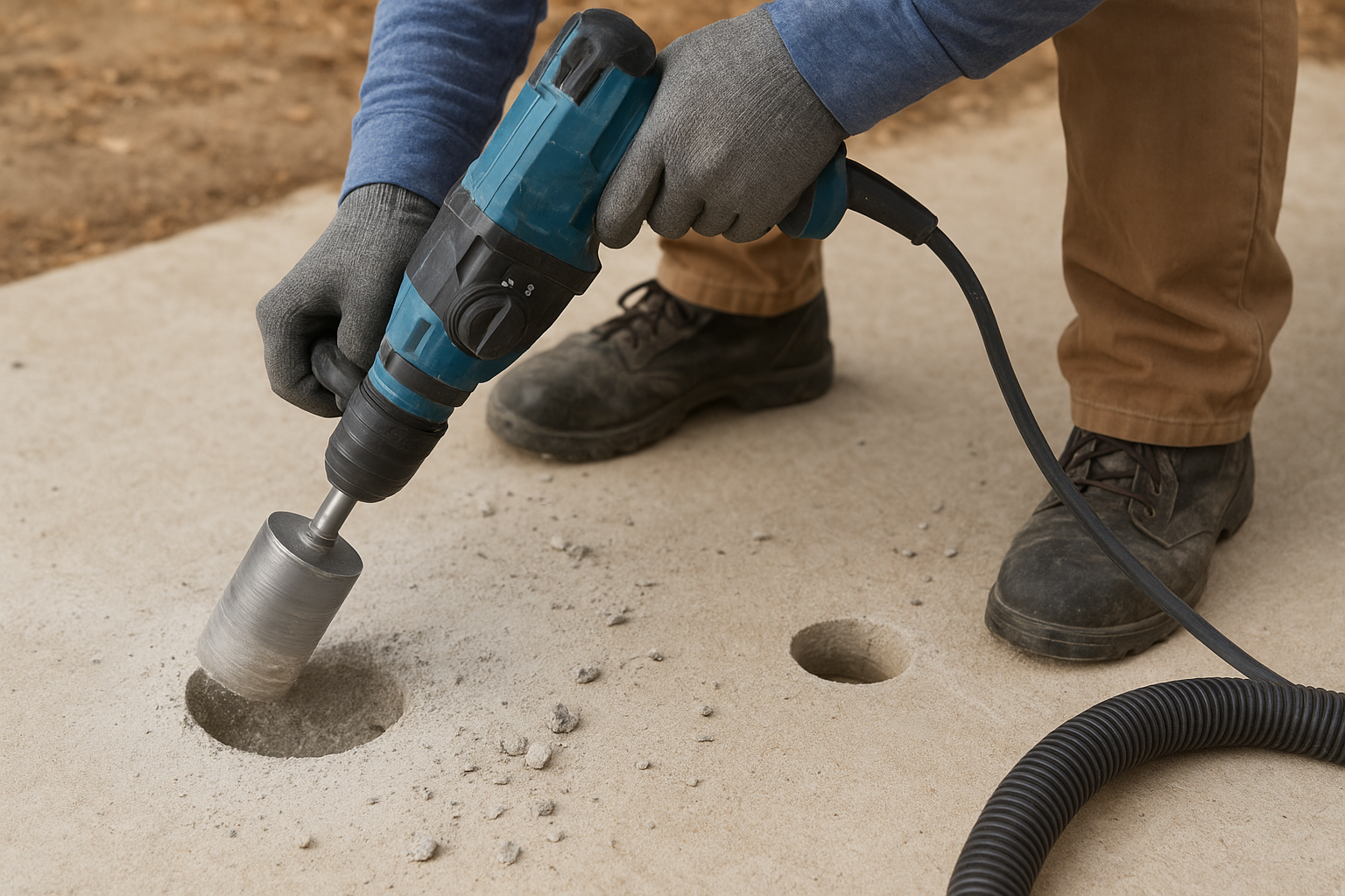 How to Install Termite Bait Stations in Concrete 1 Step 2. Core drill through the concrete