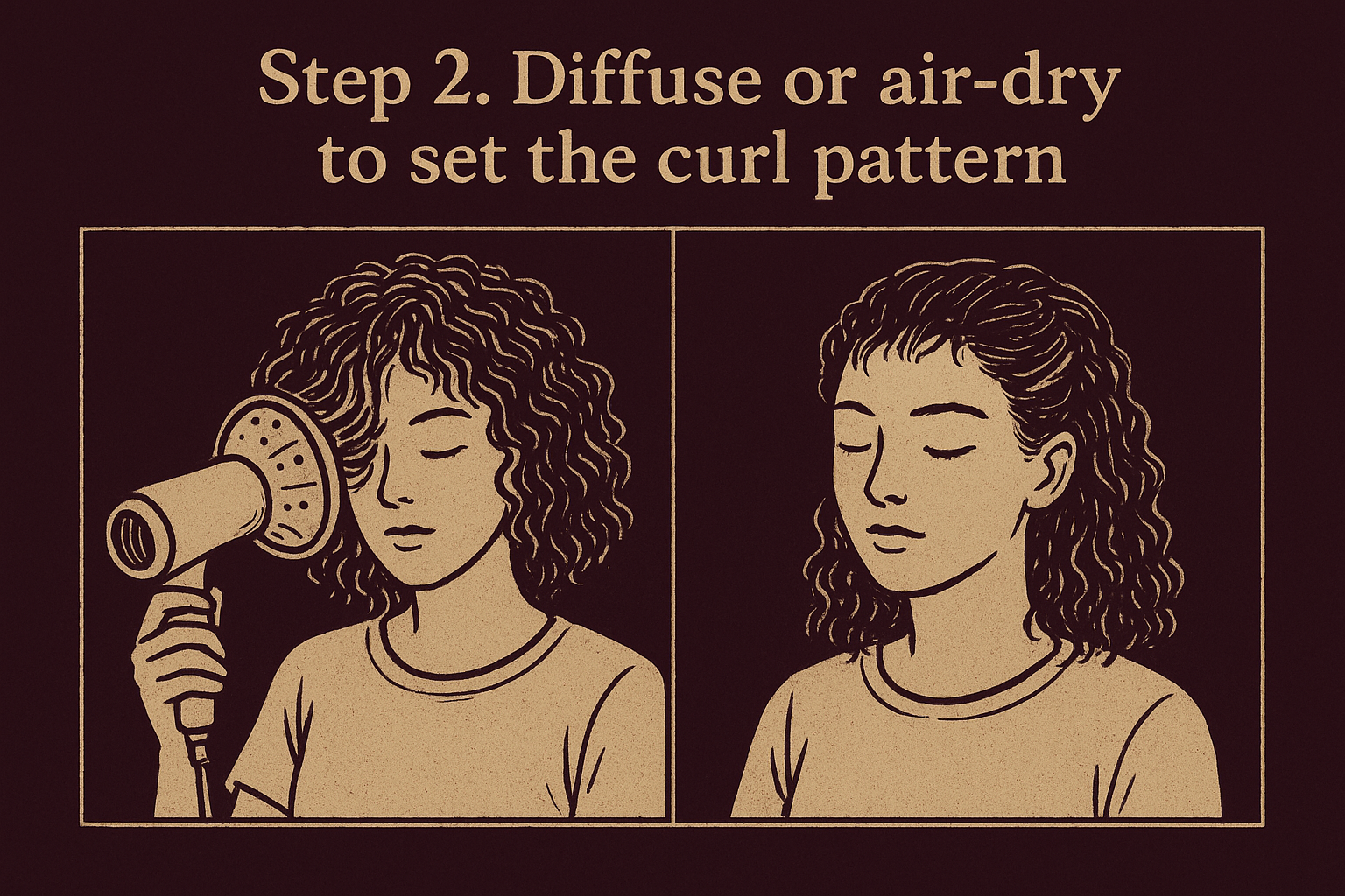 Step 2. Diffuse or air-dry to set the curl pattern