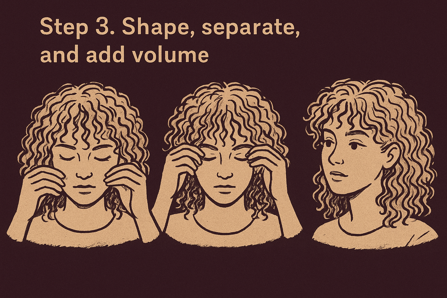 Step 3. Shape, separate, and add volume