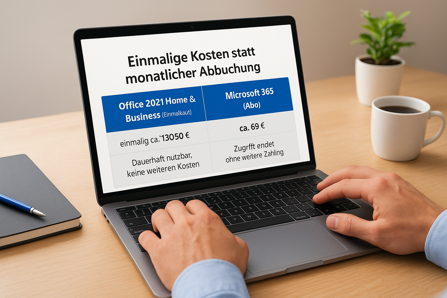 Einmalige Kosten statt monatlicher Abbuchung
