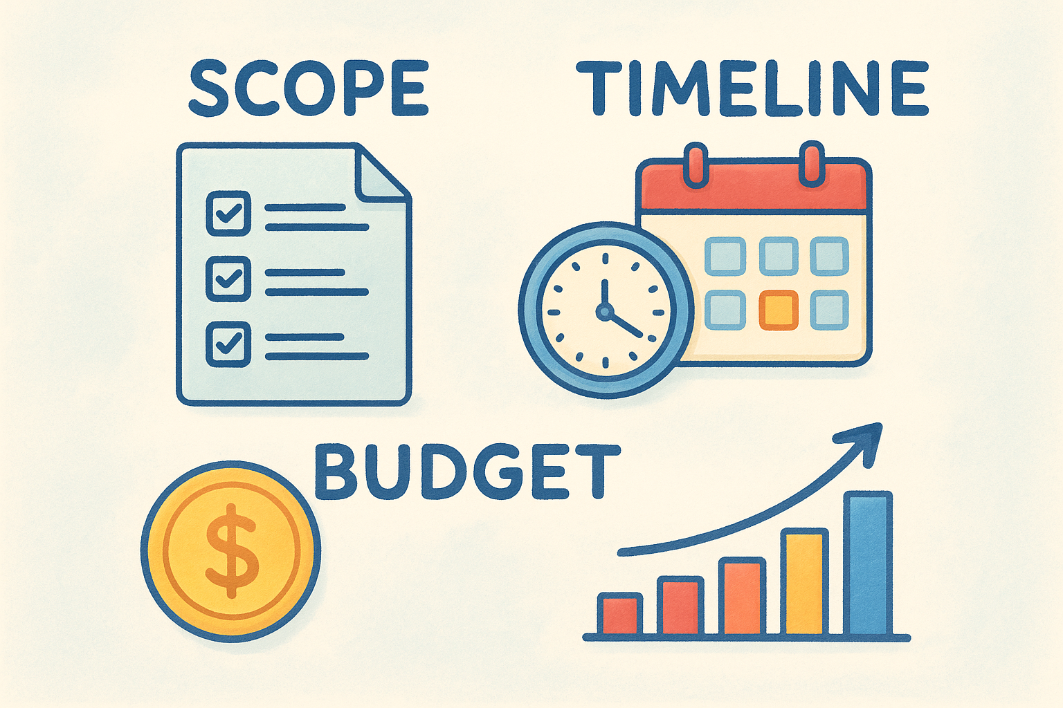 Scope, timeline, and budget