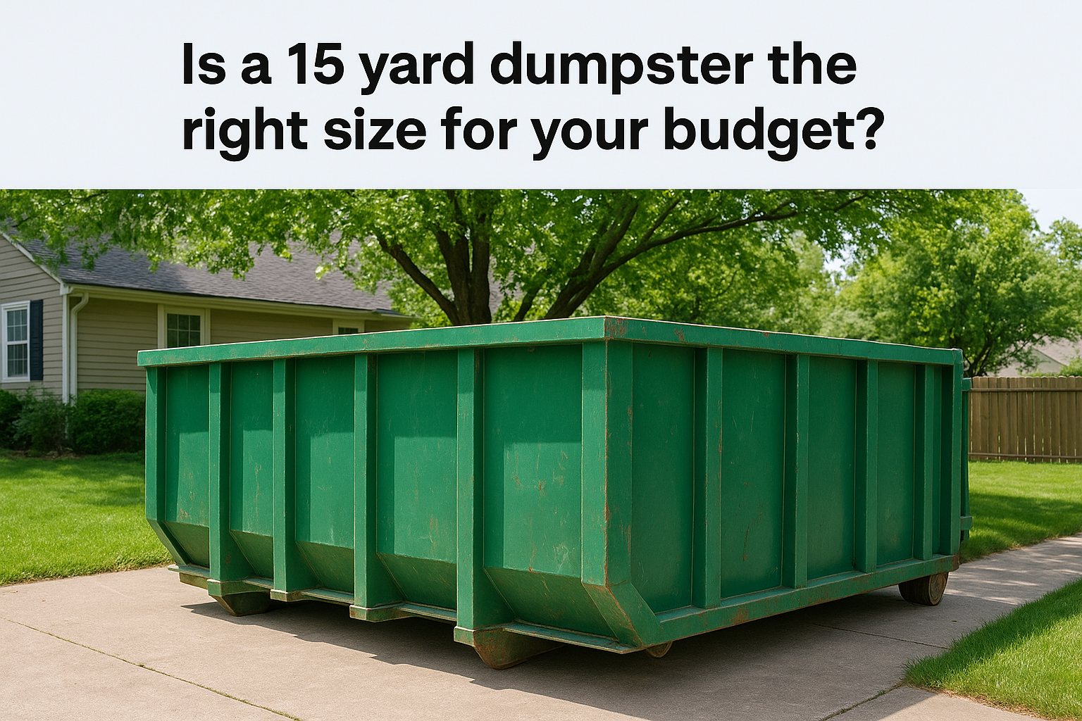 Is a 15 yard dumpster the right size for your budget