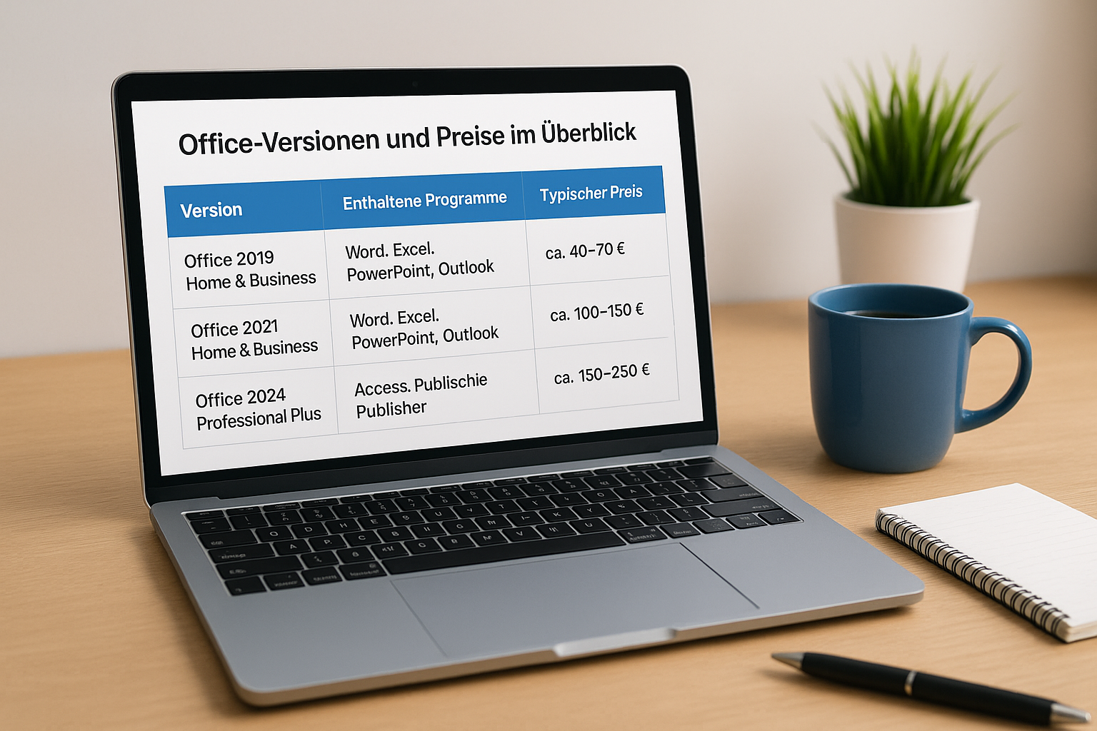 Office-Versionen und Preise im Überblick