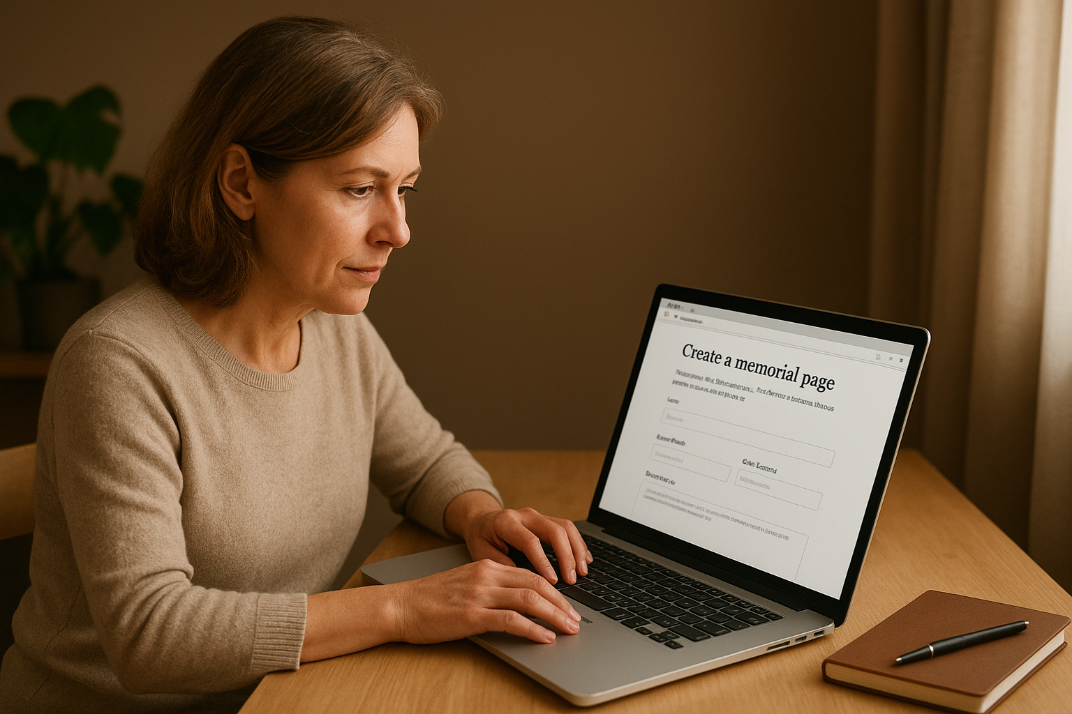 Setting up your free memorial page