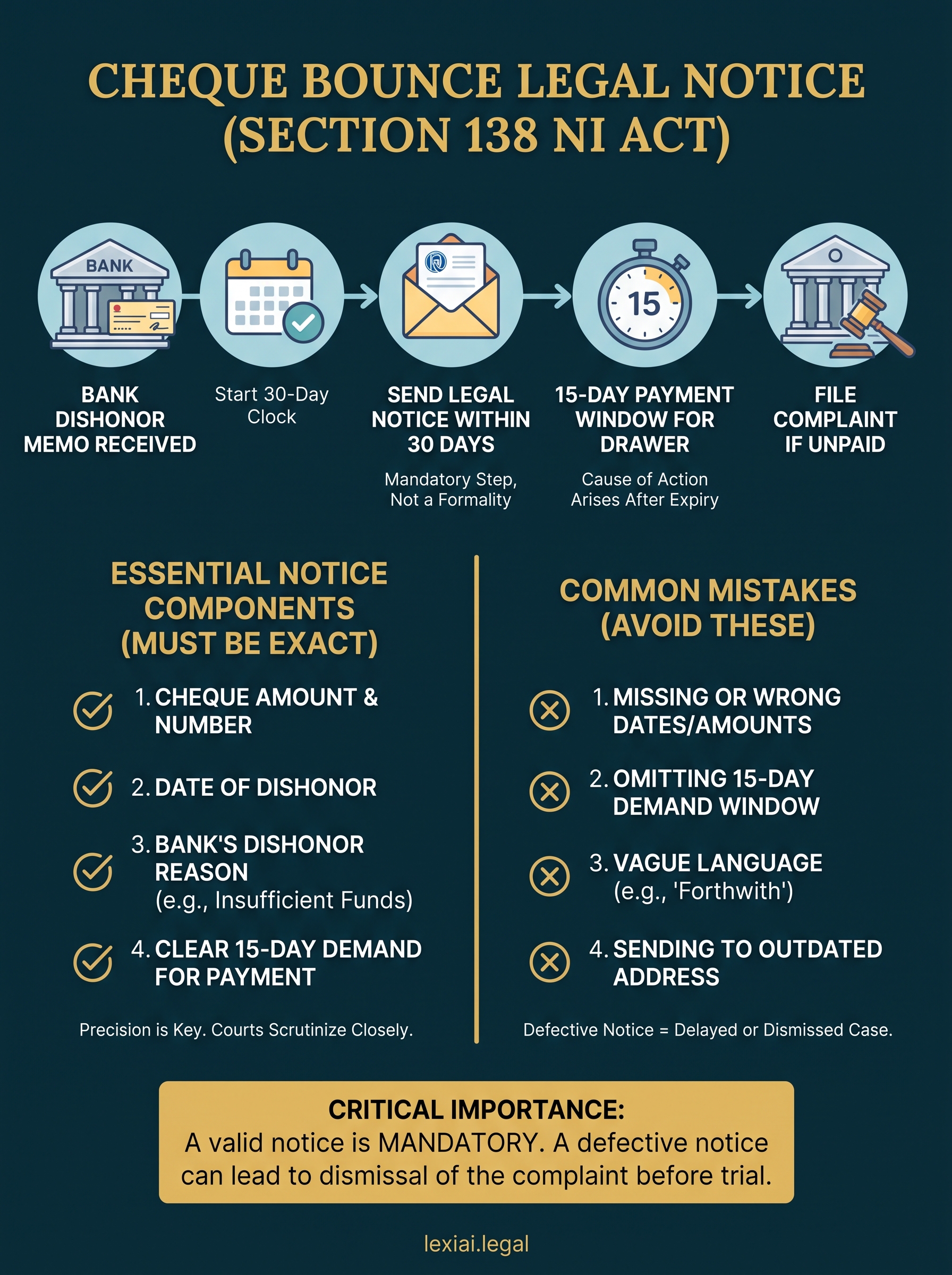 legal notice for cheque bounce format pdf infographic