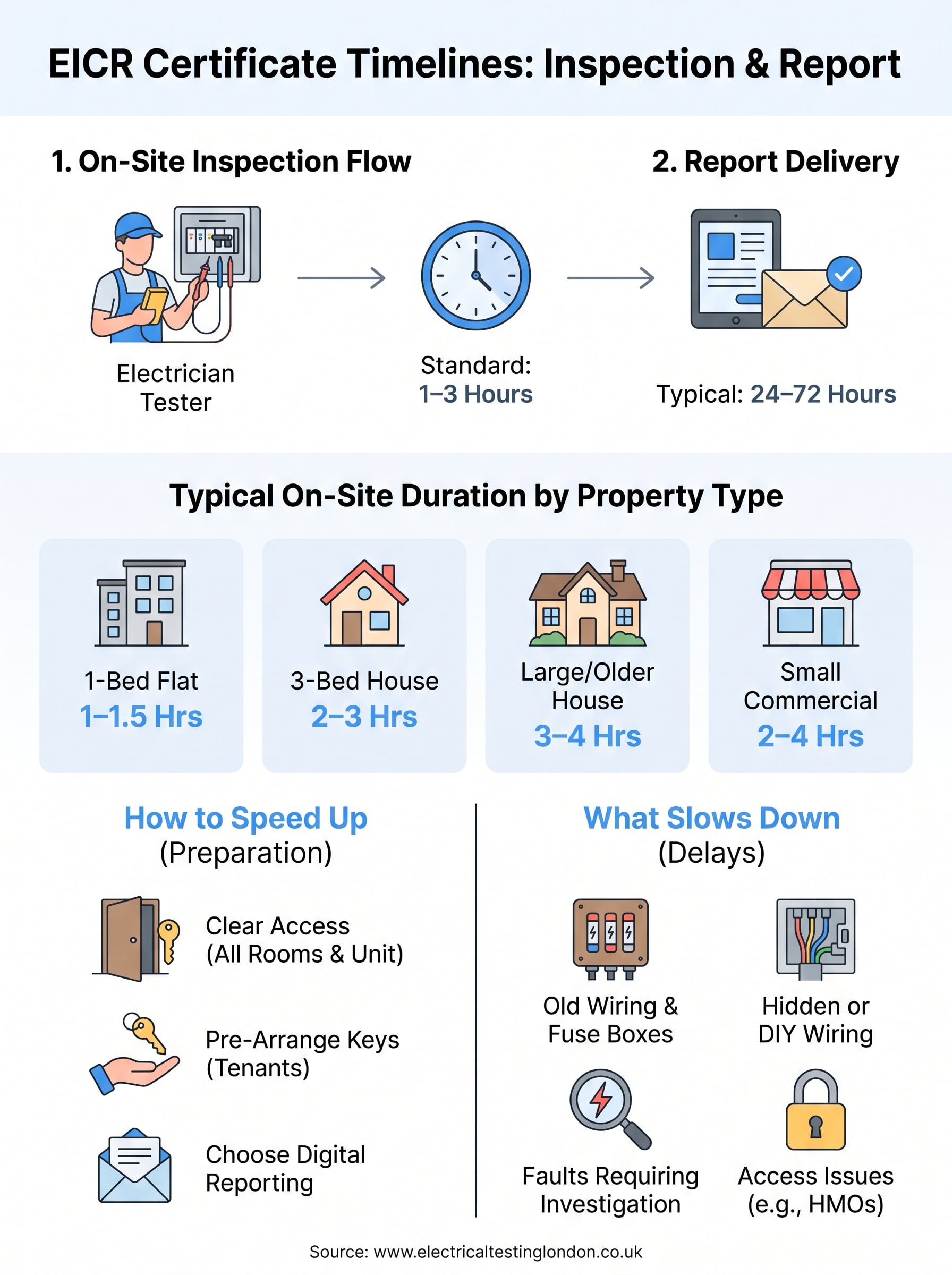 eicr certificate how long does it take infographic
