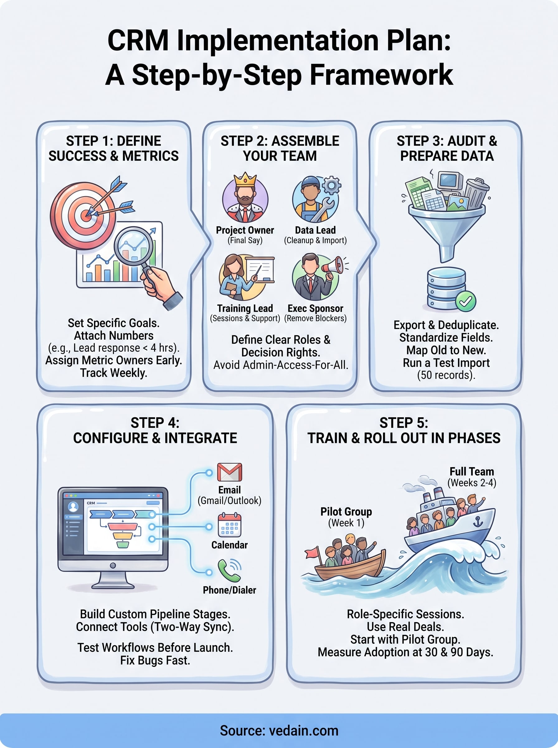 crm implementation plan template infographic