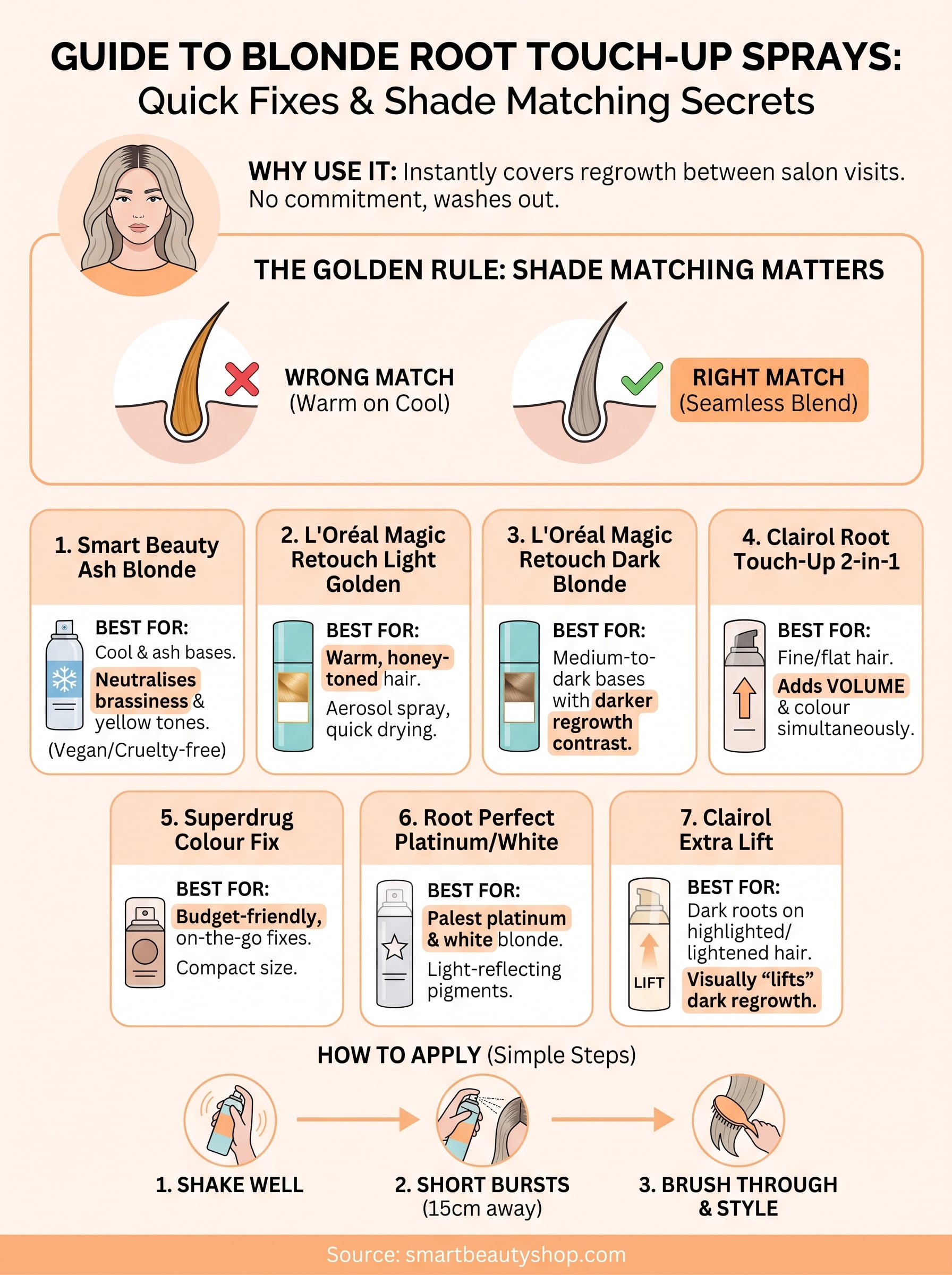 blonde root touch up spray infographic