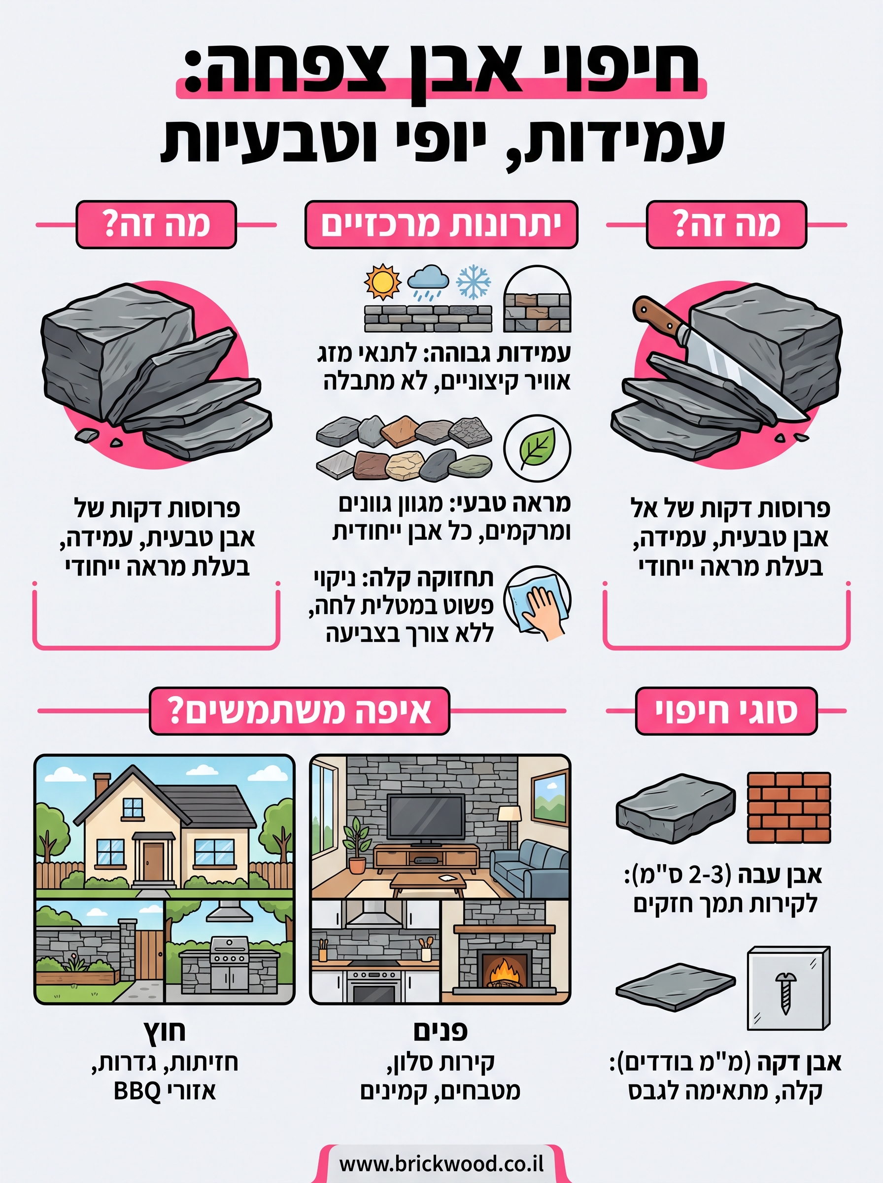 חיפוי אבן צפחה infographic