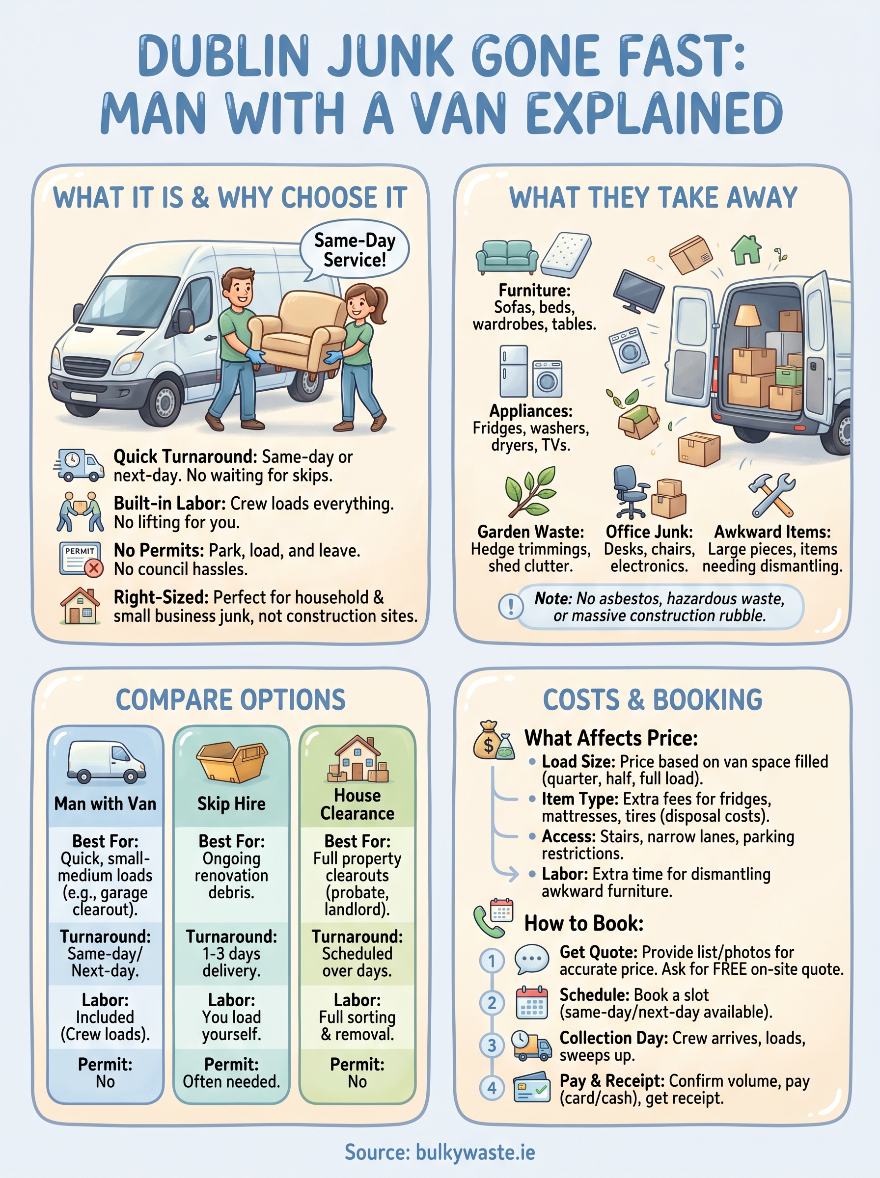 man with a van rubbish removal dublin infographic