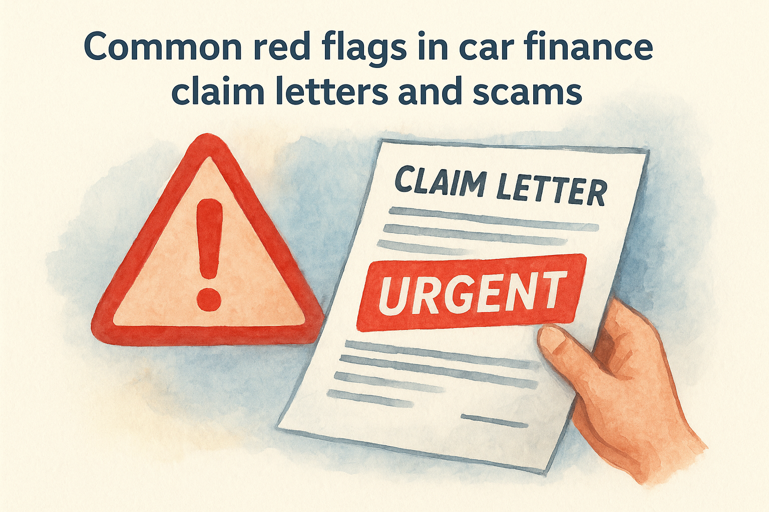 Common red flags in car finance claim letters and scams