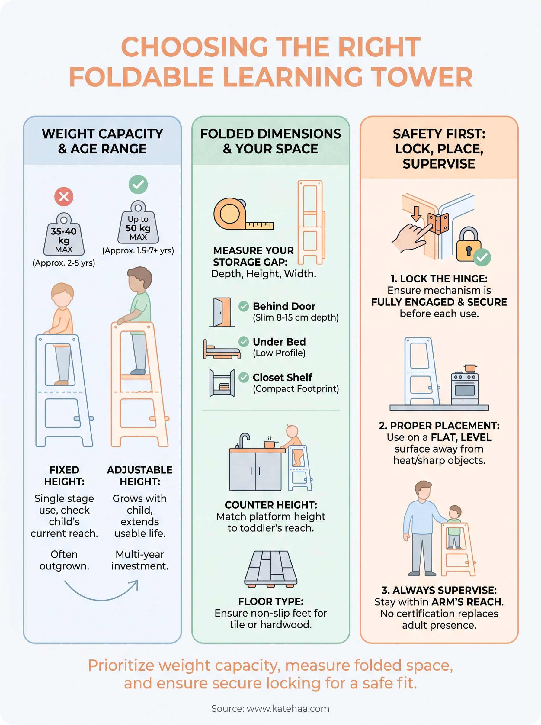 learning tower foldable infographic