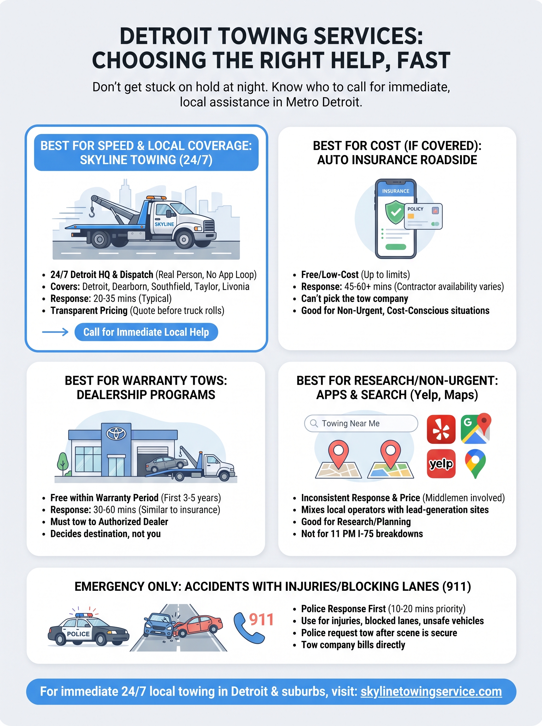 Towing Service Near Me Open Now: Detroit's Fast Options towing service near me open now infographic