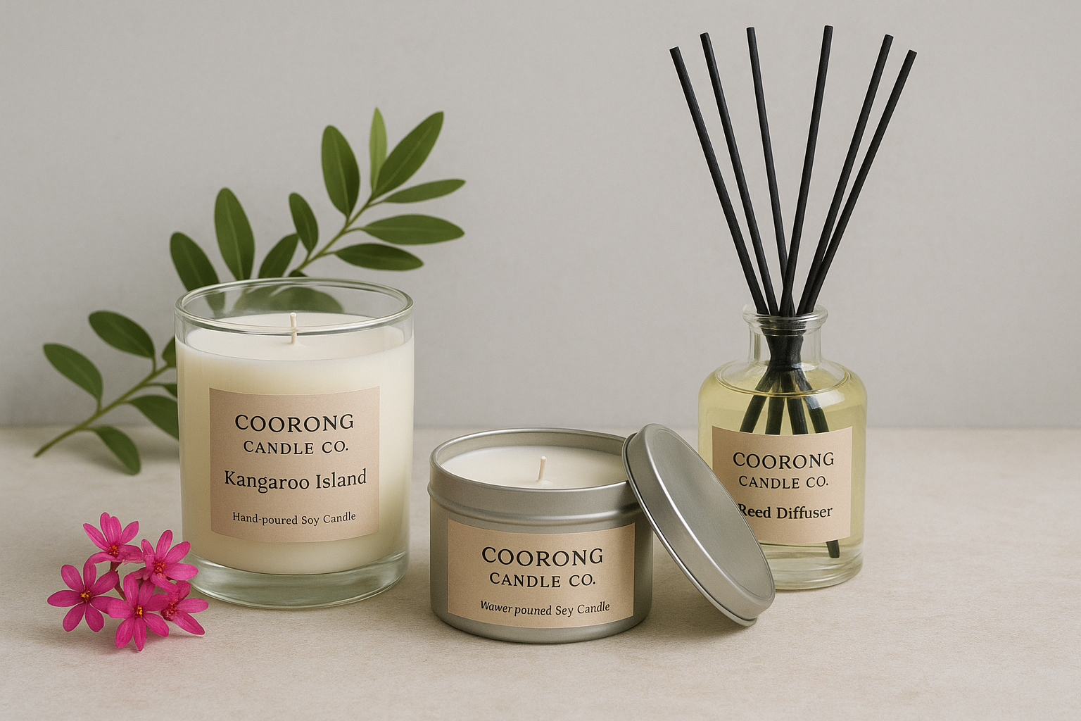 1. Handmade soy candles and reed diffusers from the Coorong