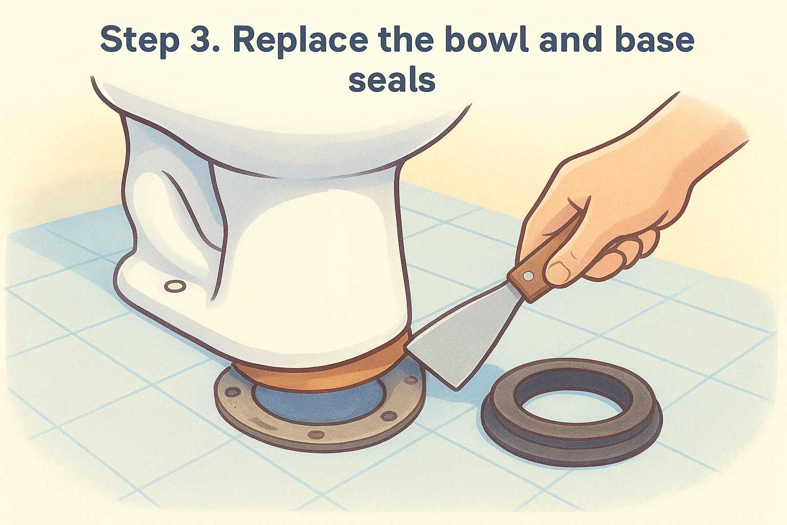 Step 3. Replace the bowl and base seals