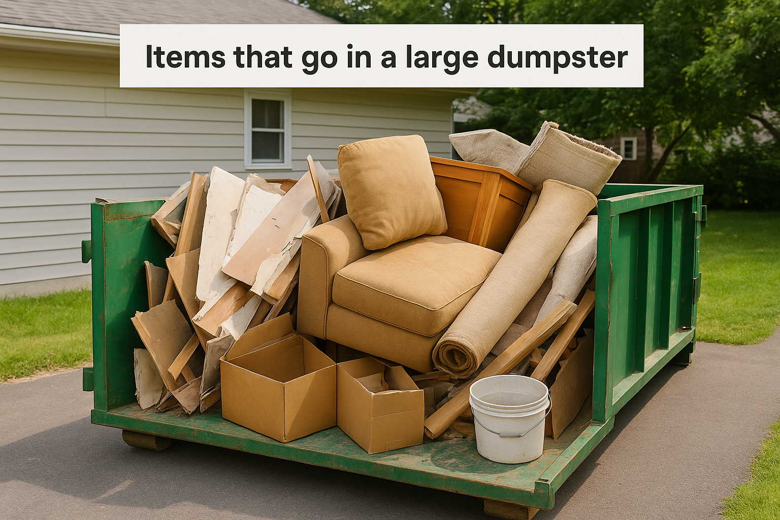 Items that go in a large dumpster