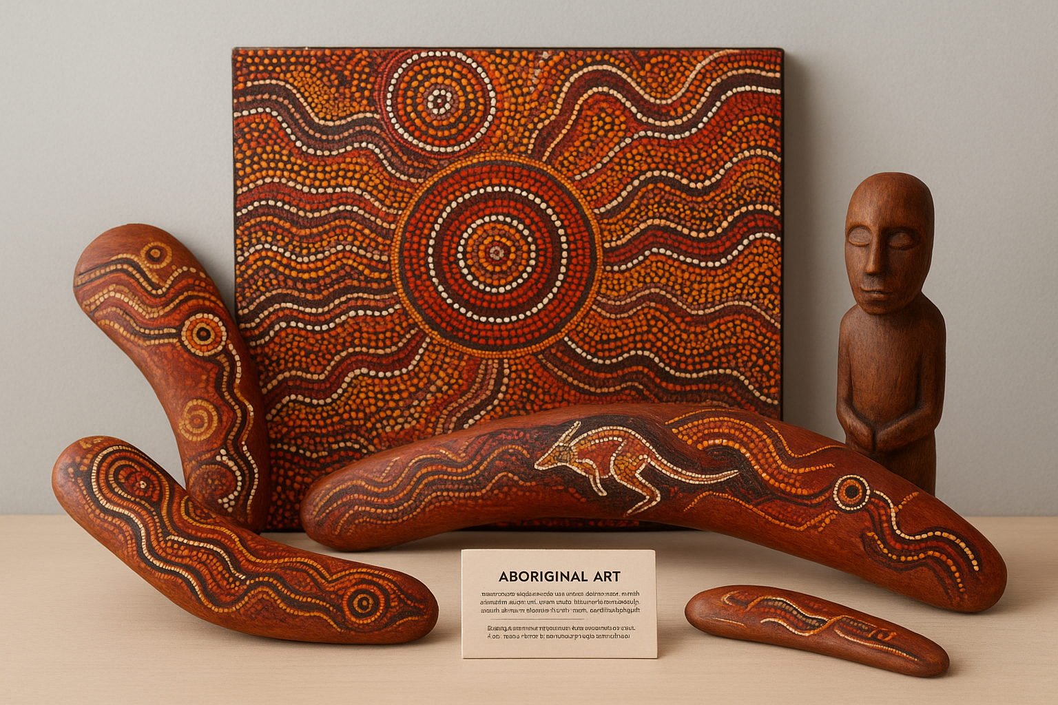 3. Aboriginal art, boomerangs and cultural pieces