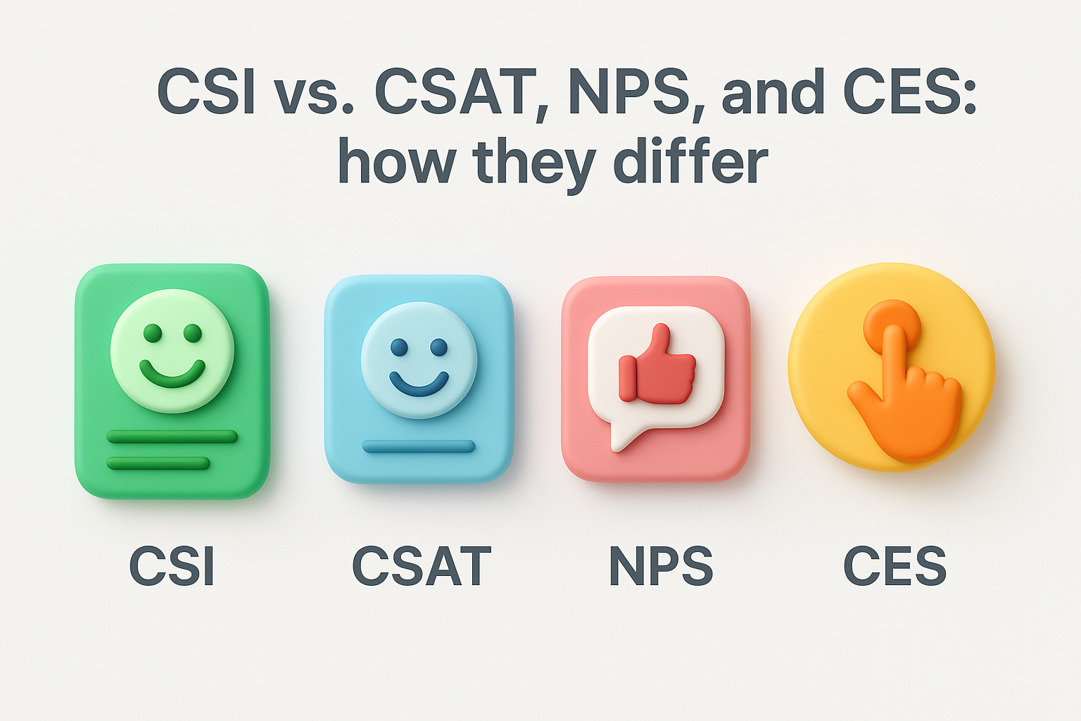 CSI vs. CSAT, NPS, and CES: how they differ