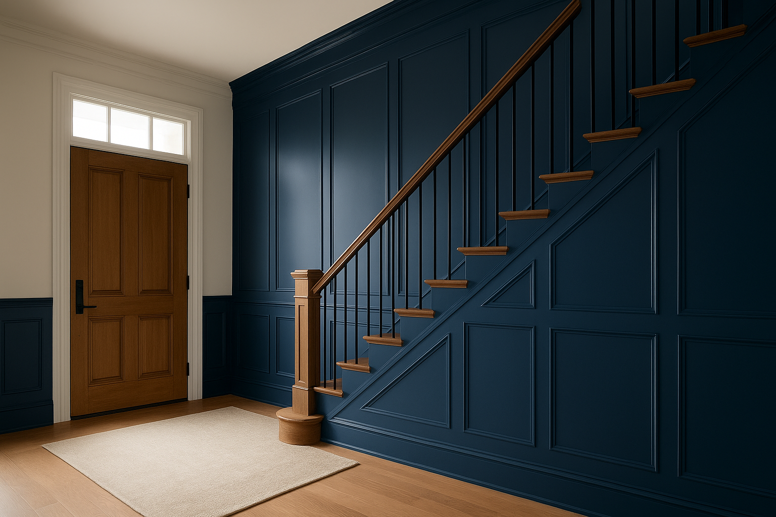 6. Full-height wainscoting for a dramatic entryway