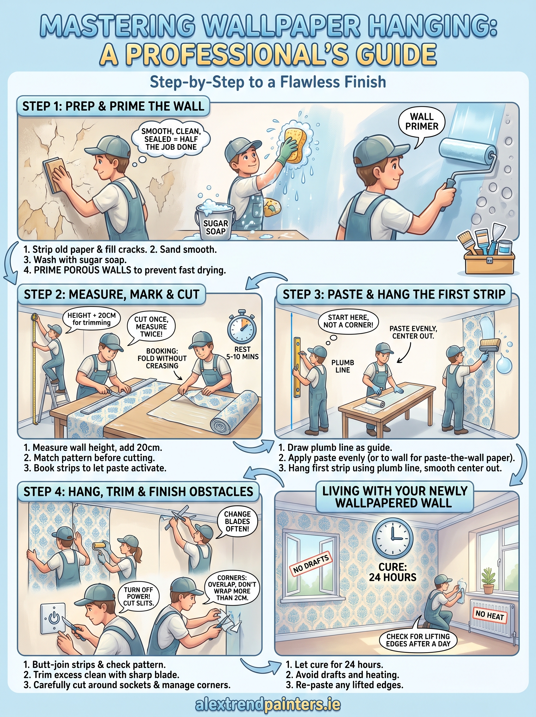 How to Hang Wallpaper: A Step-by-Step Guide for Beginners 5 wallpaper hanging how to infographic