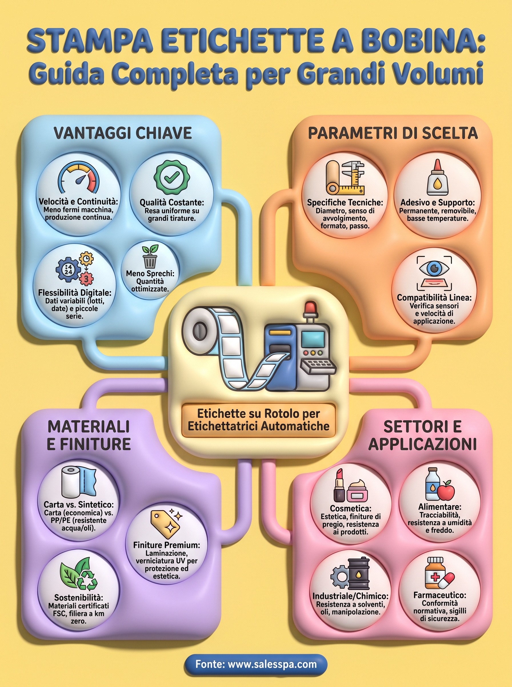 stampa etichette a bobina infographic