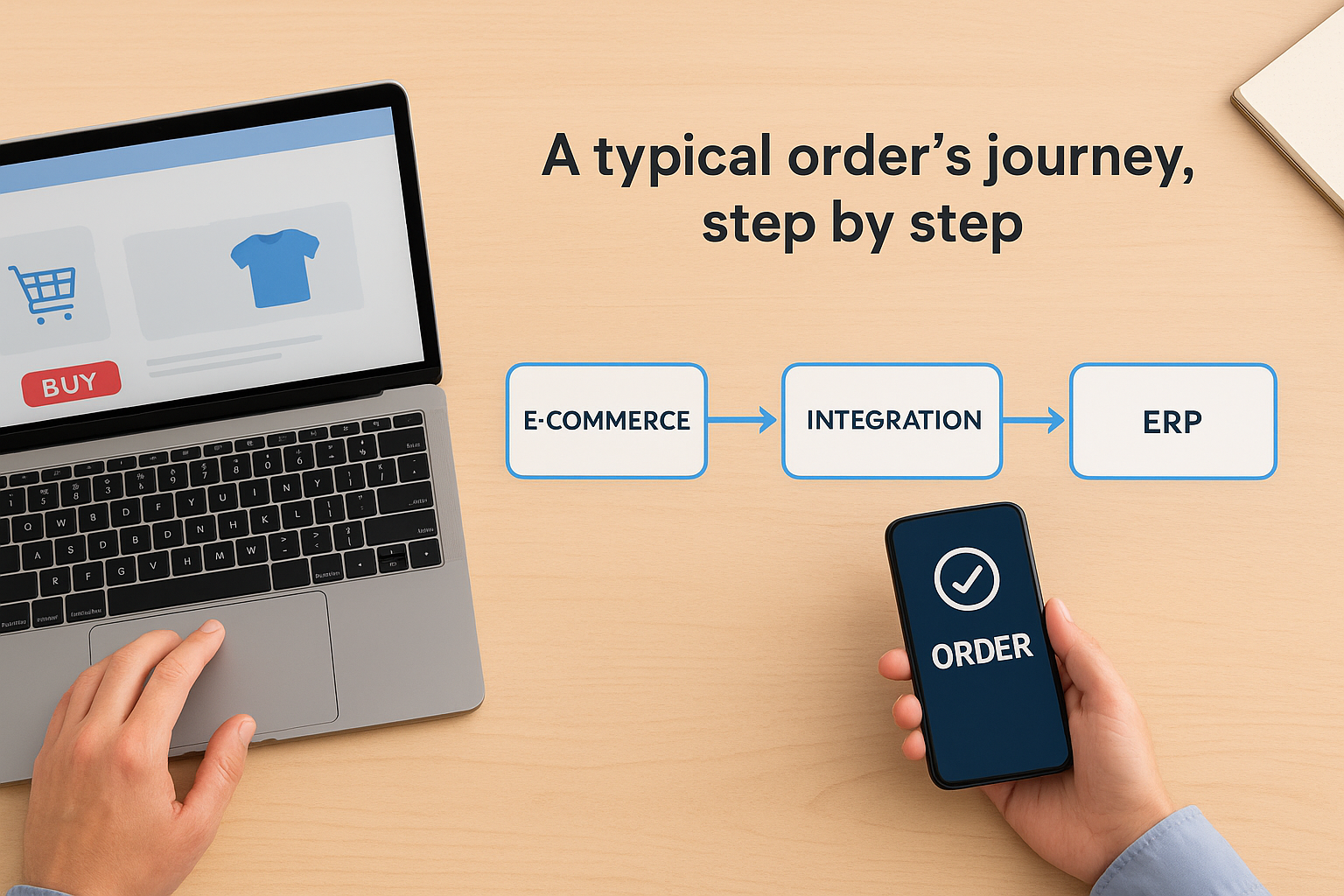 A typical order's journey, step by step