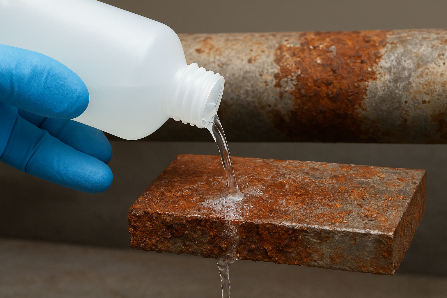 What acid actually does to metal surfaces