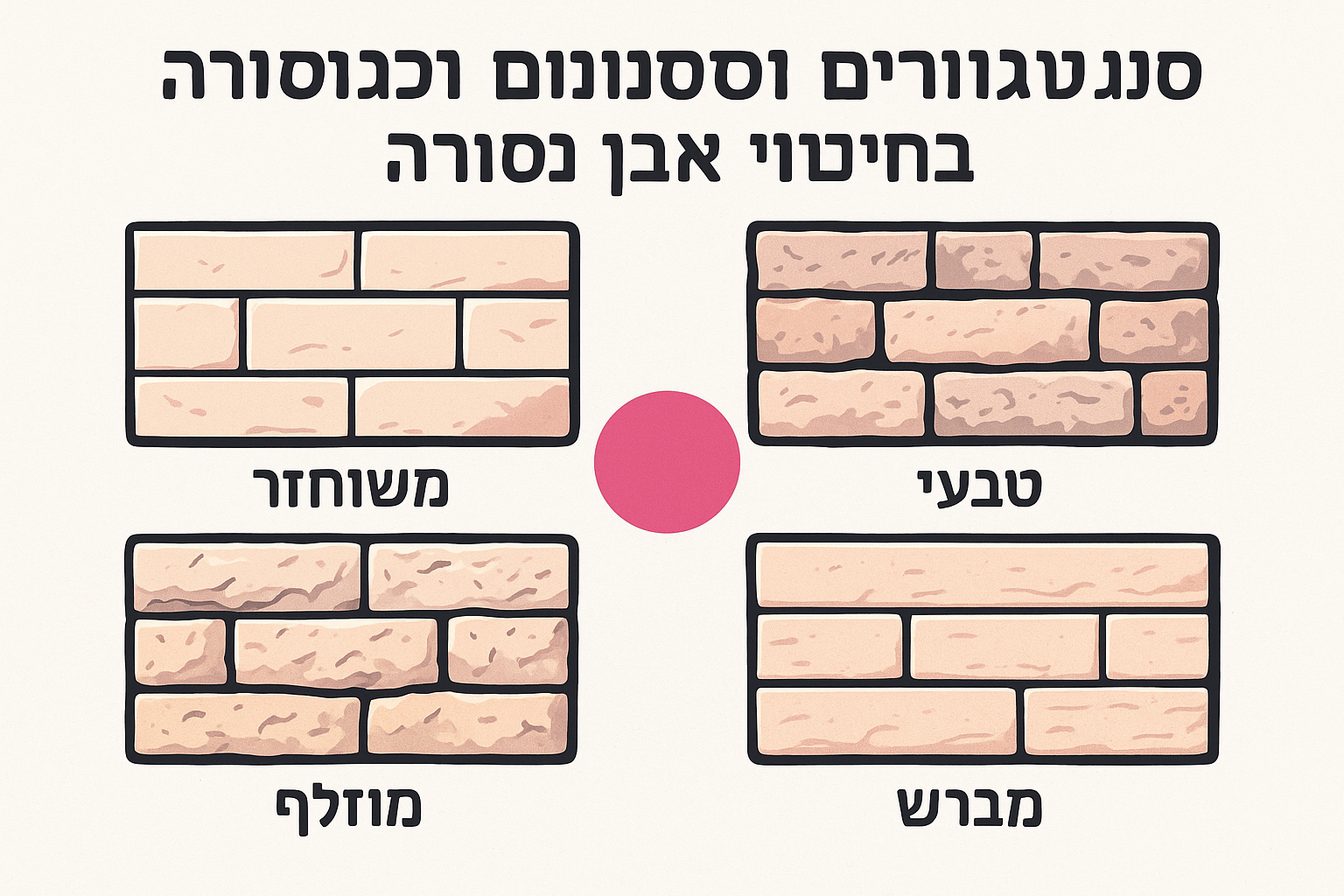 סוגי גימורים וסגנונות בחיפוי אבן נסורה