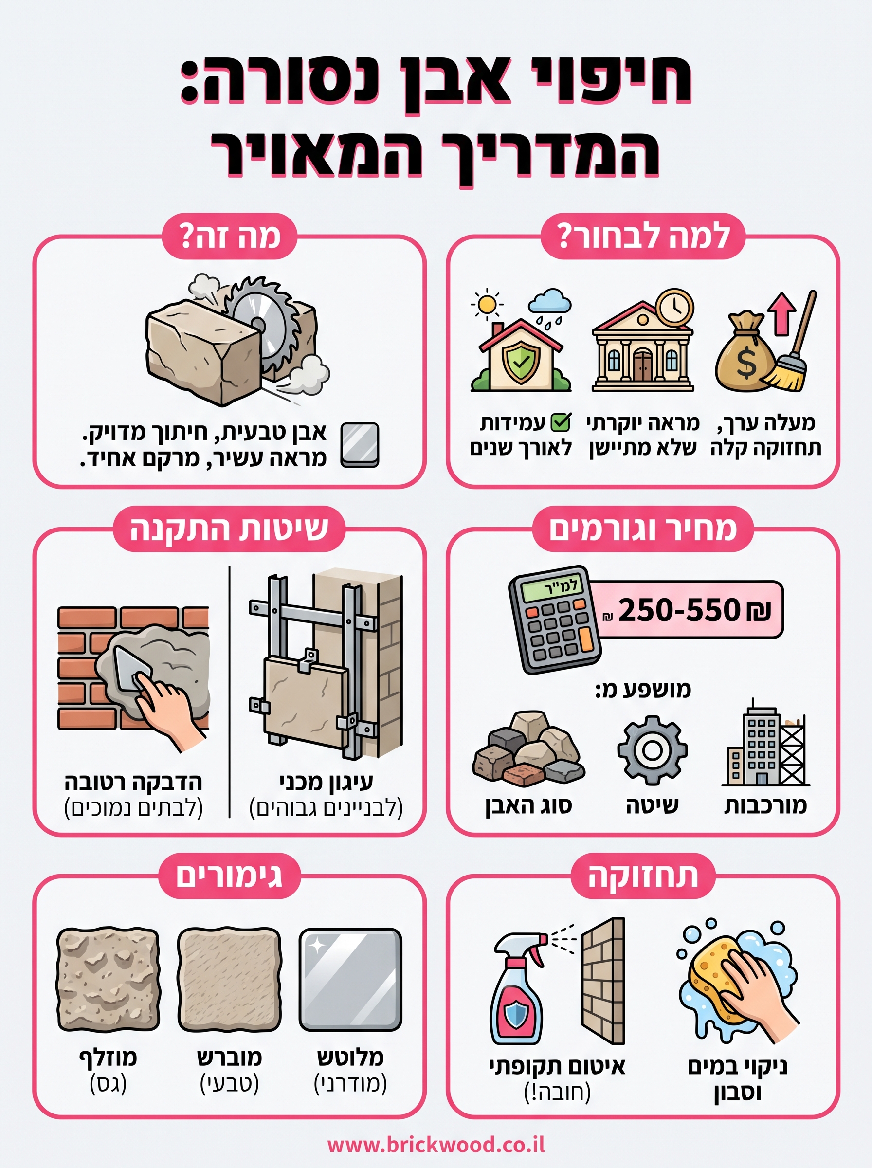 חיפוי אבן נסורה infographic