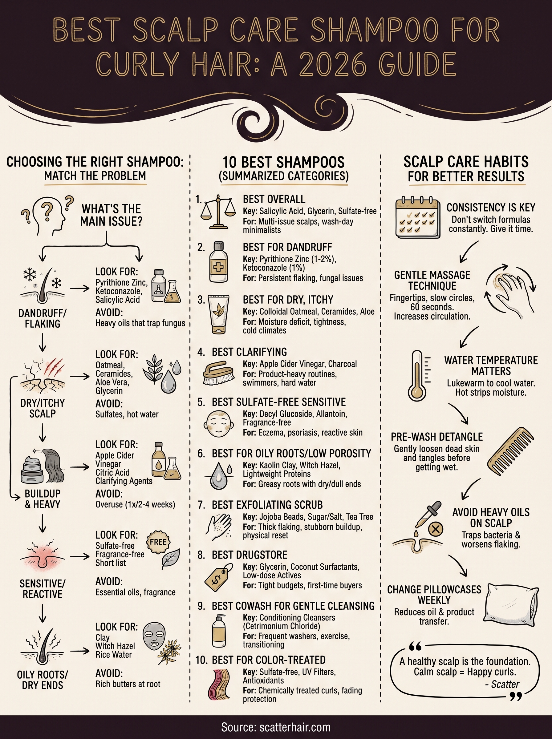 scalp care shampoo for curly hair infographic