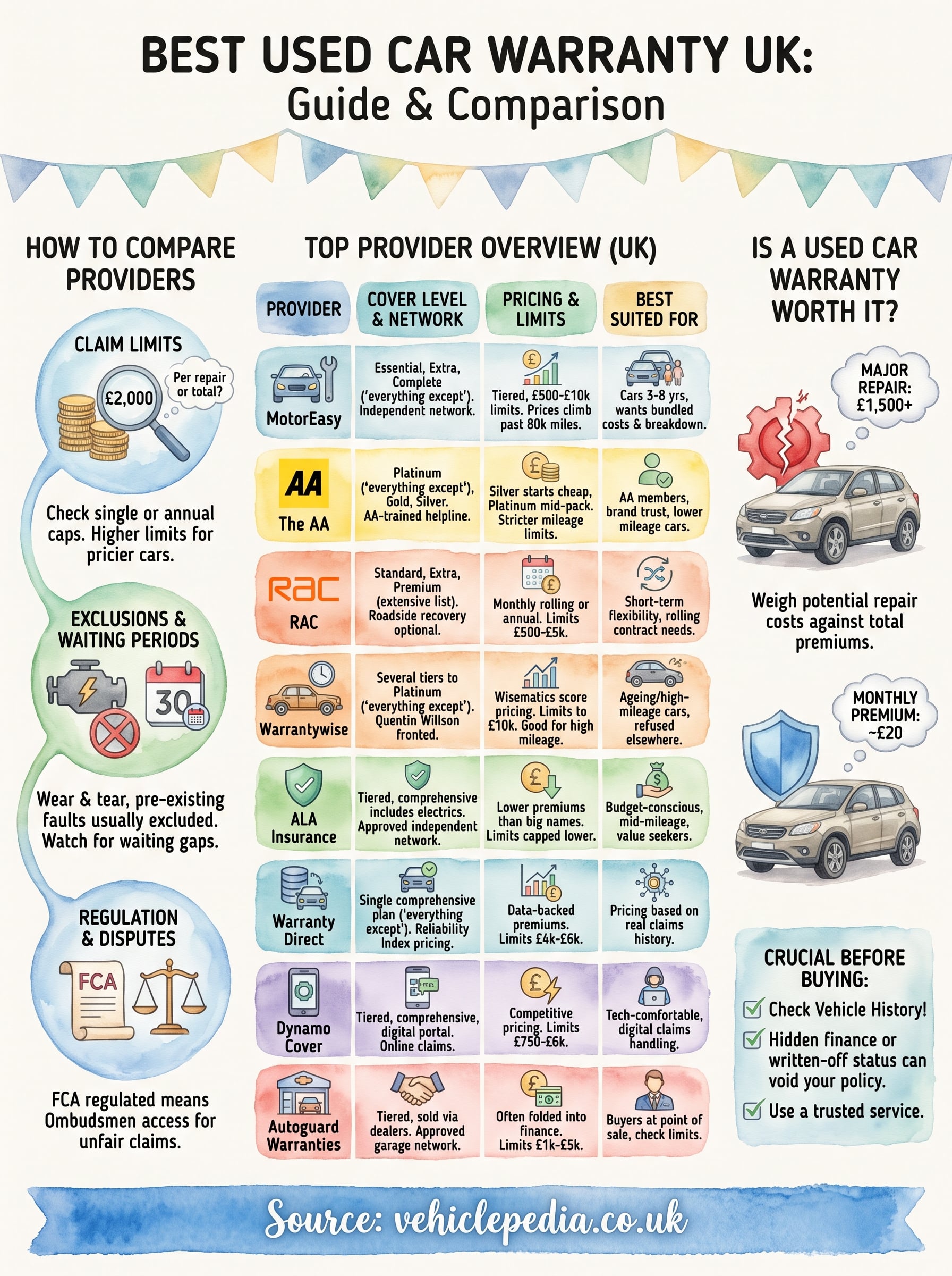 best used car warranty uk infographic