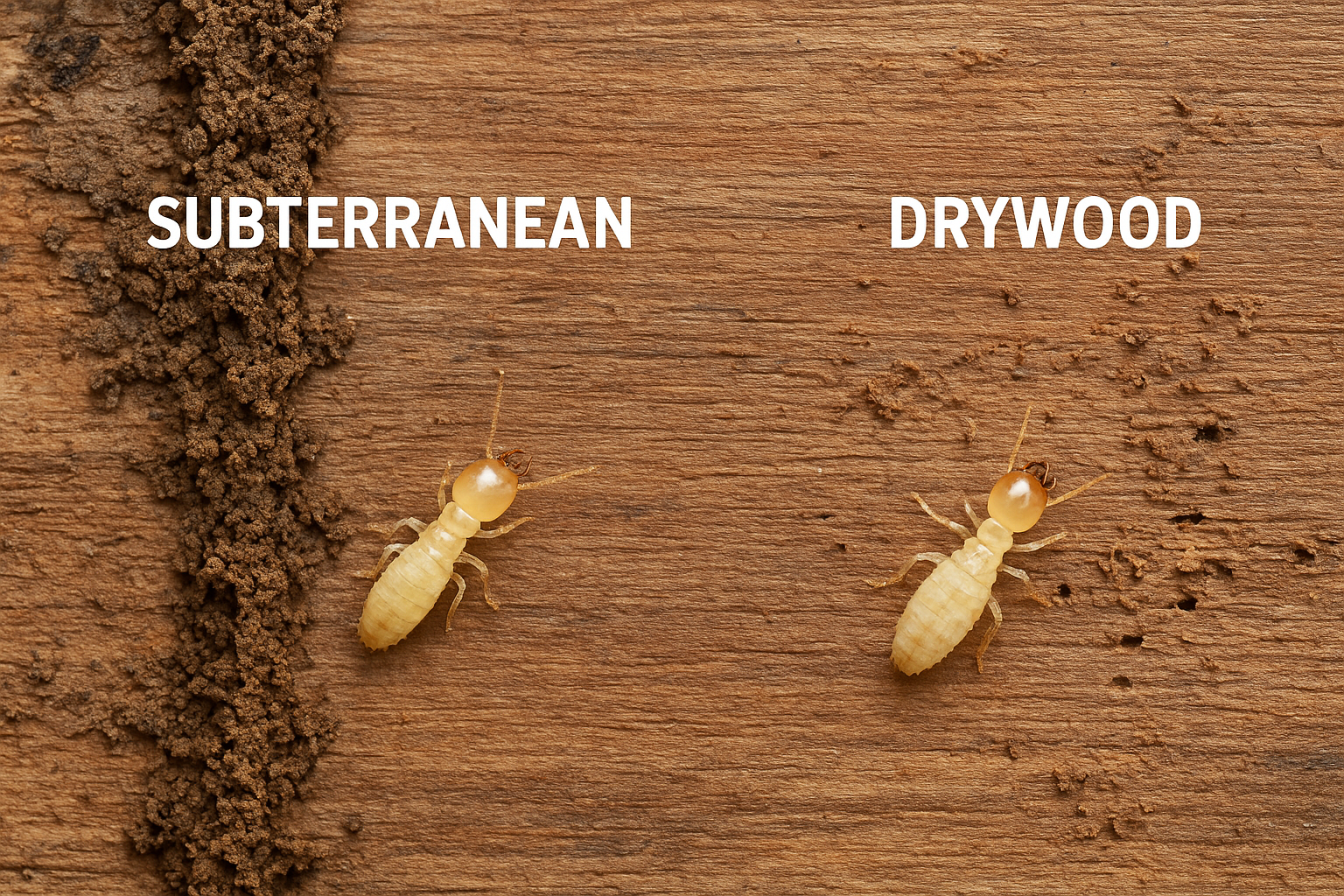 Subterranean termites vs drywood termites in Bangalore