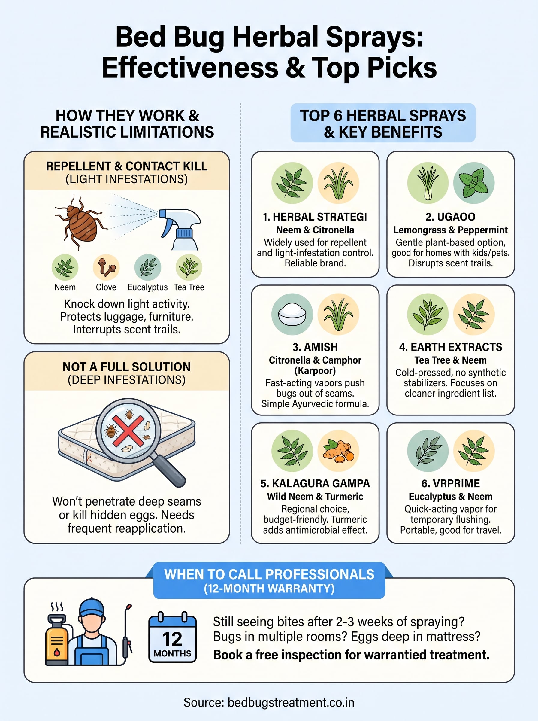 bed bug herbal spray infographic