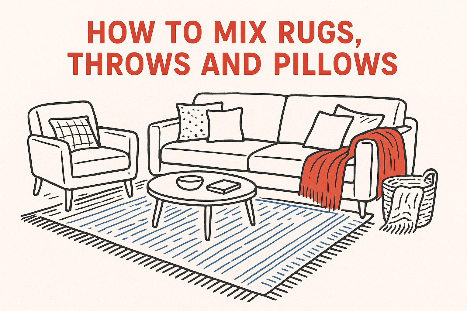 How to mix rugs, throws and pillows