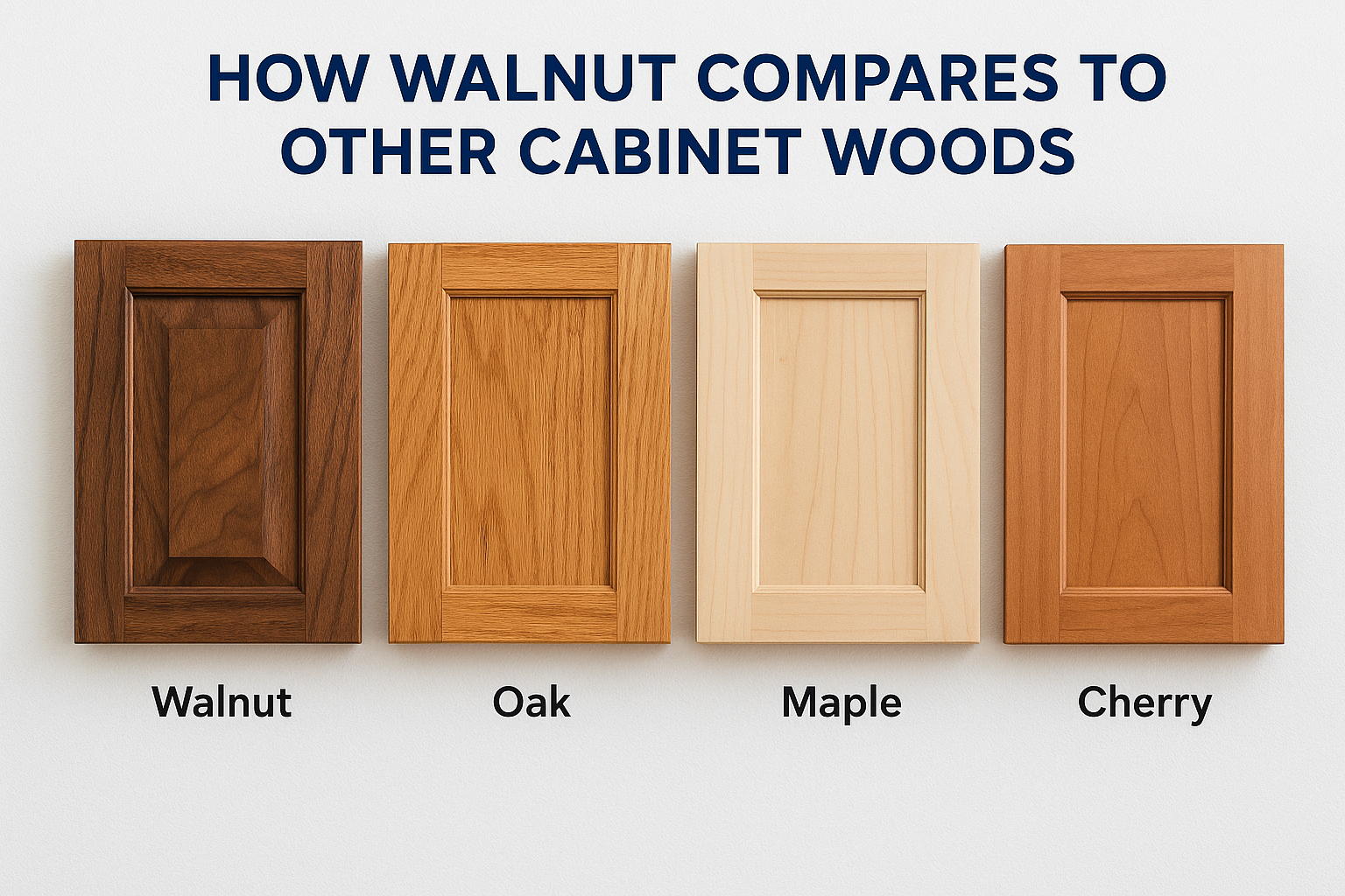 How walnut compares to other cabinet woods