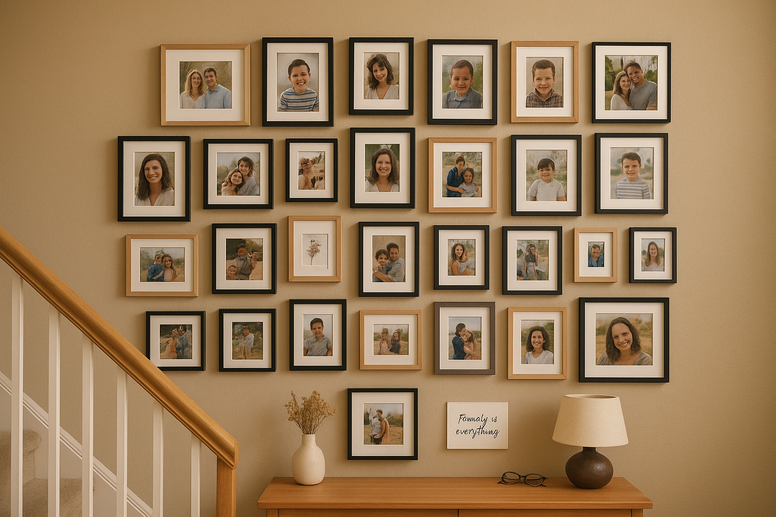 2. An indoor photo memory wall