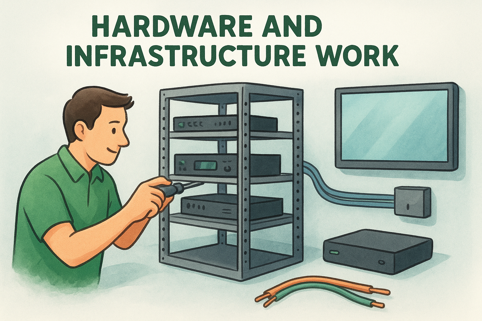 AV hardware, racks, and infrastructure installation