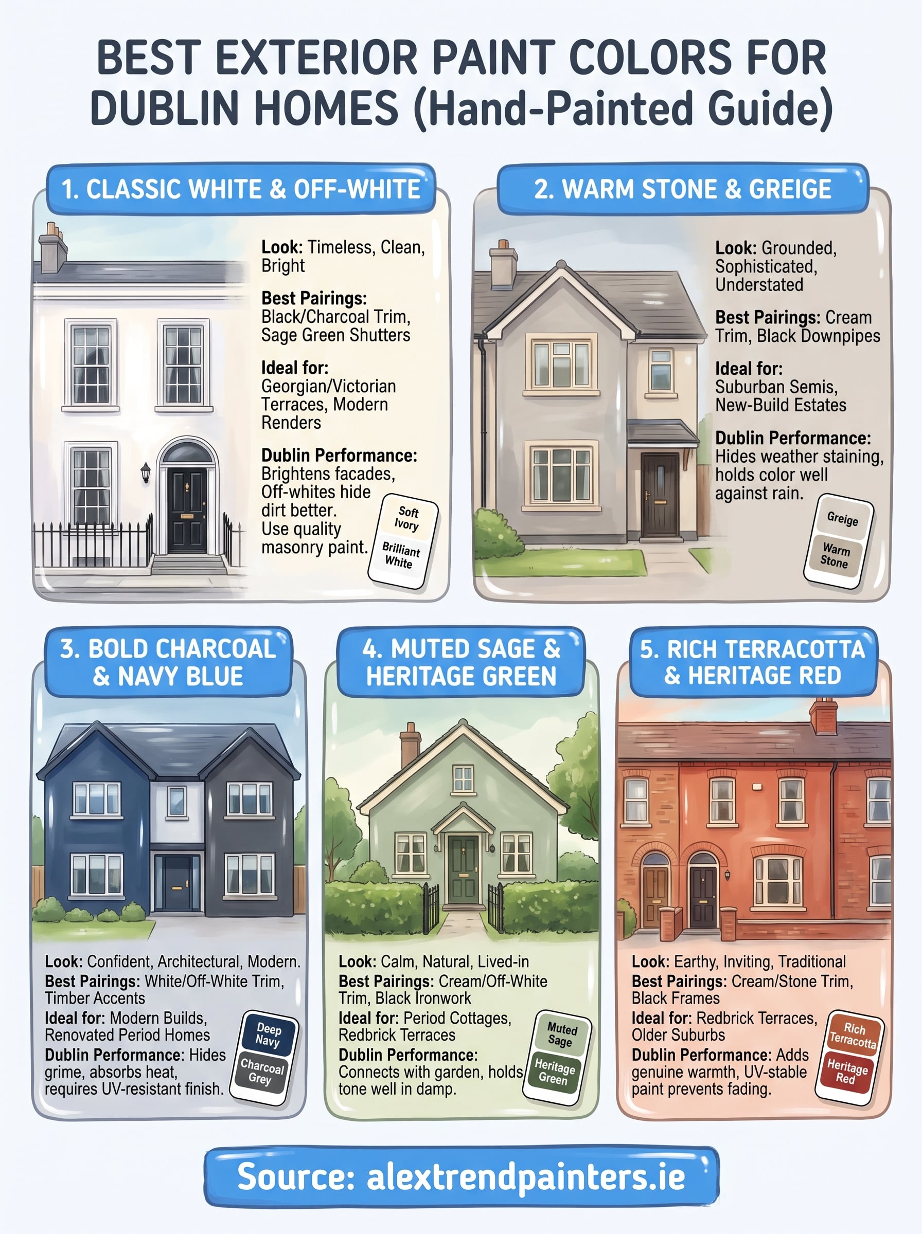 house paint colours exterior infographic
