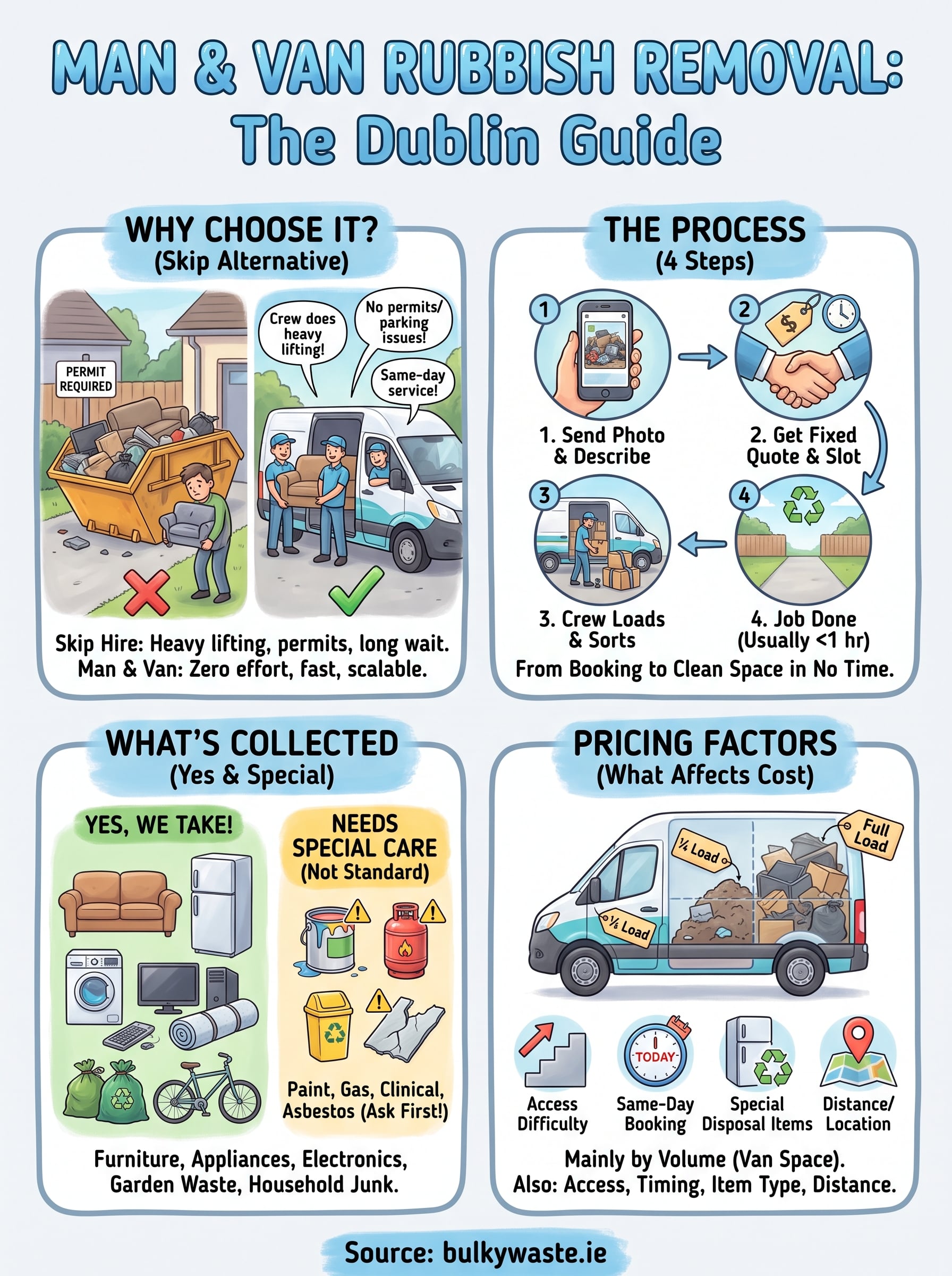 man van rubbish removal infographic