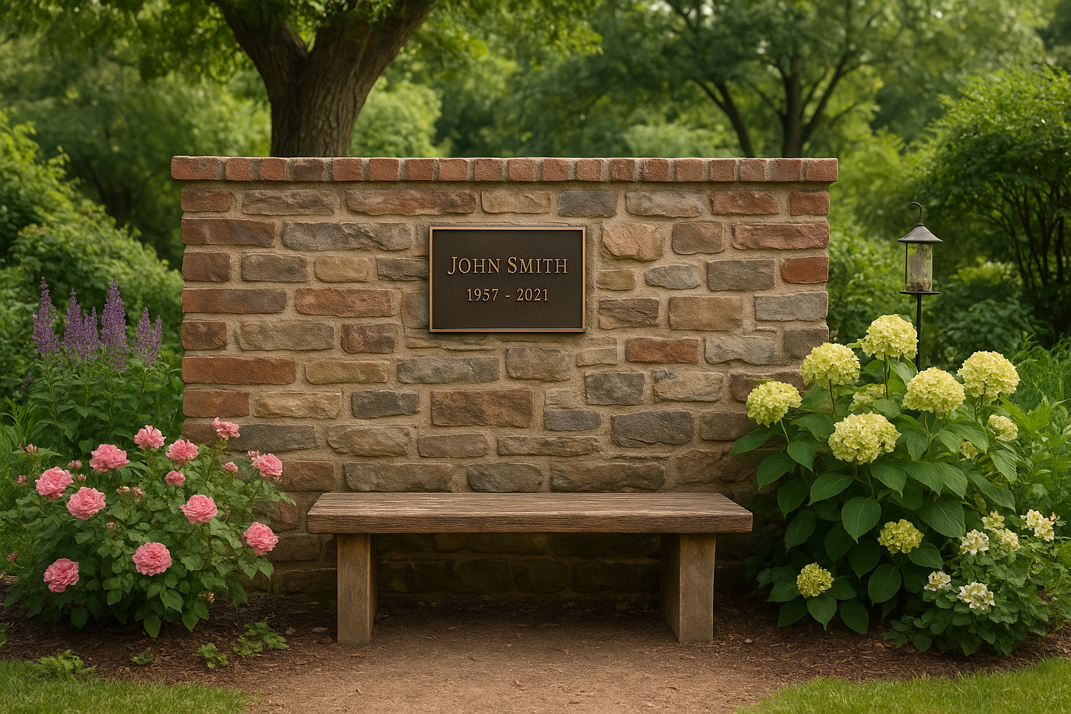 3. A garden memorial wall