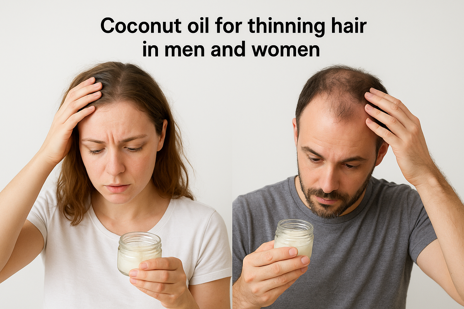 Coconut oil for thinning hair in men and women