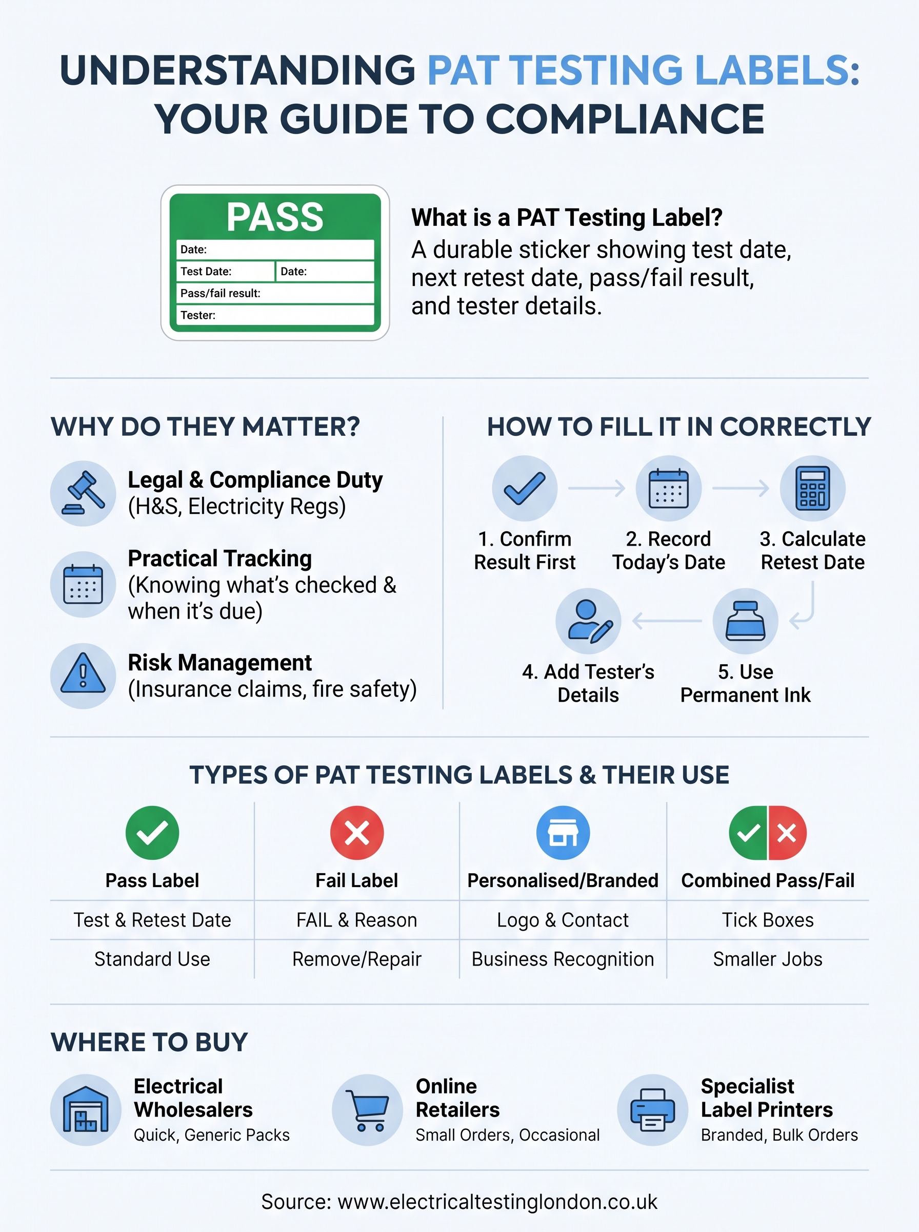pat testing label infographic