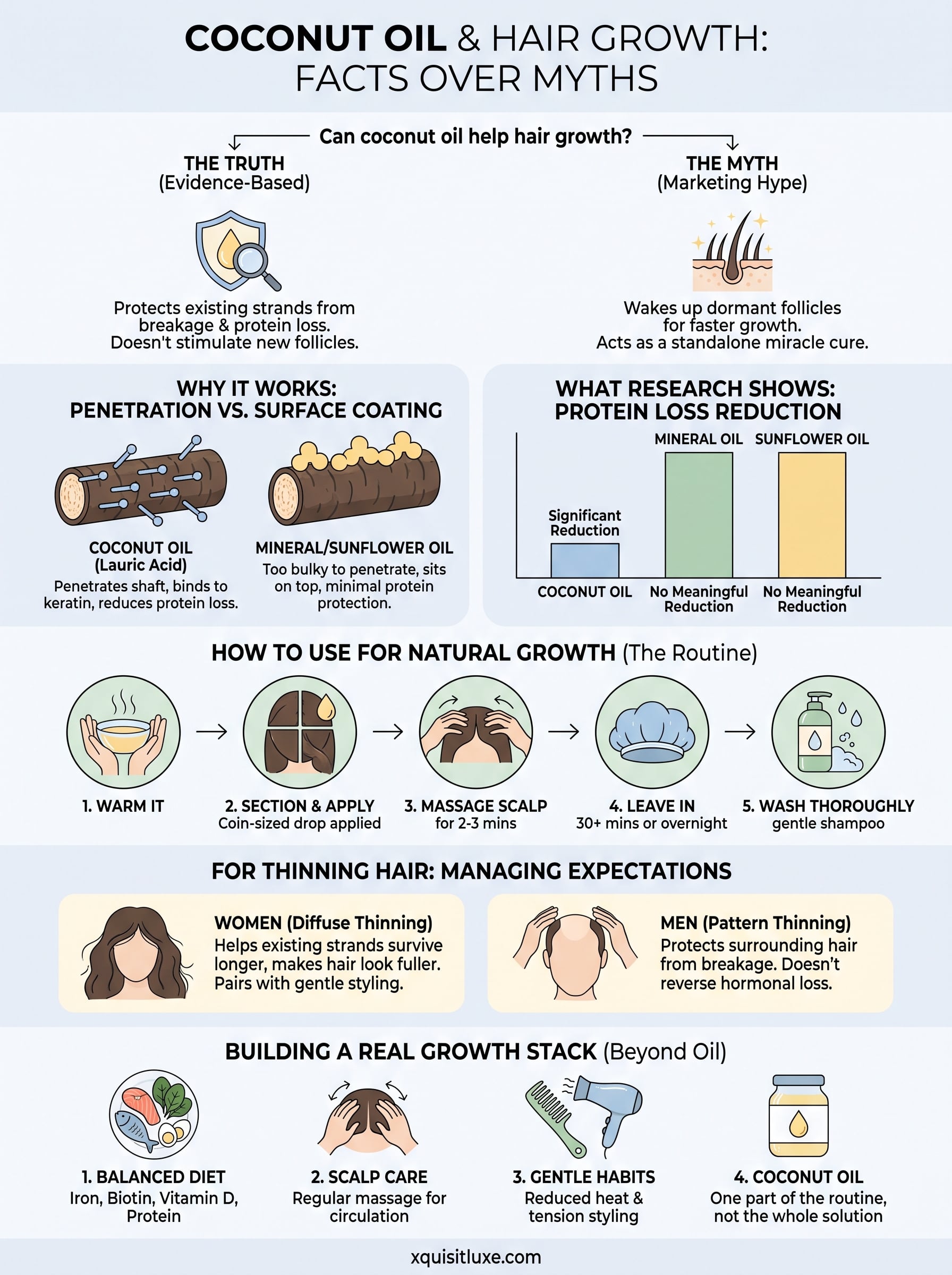 can coconut oil help hair growth infographic