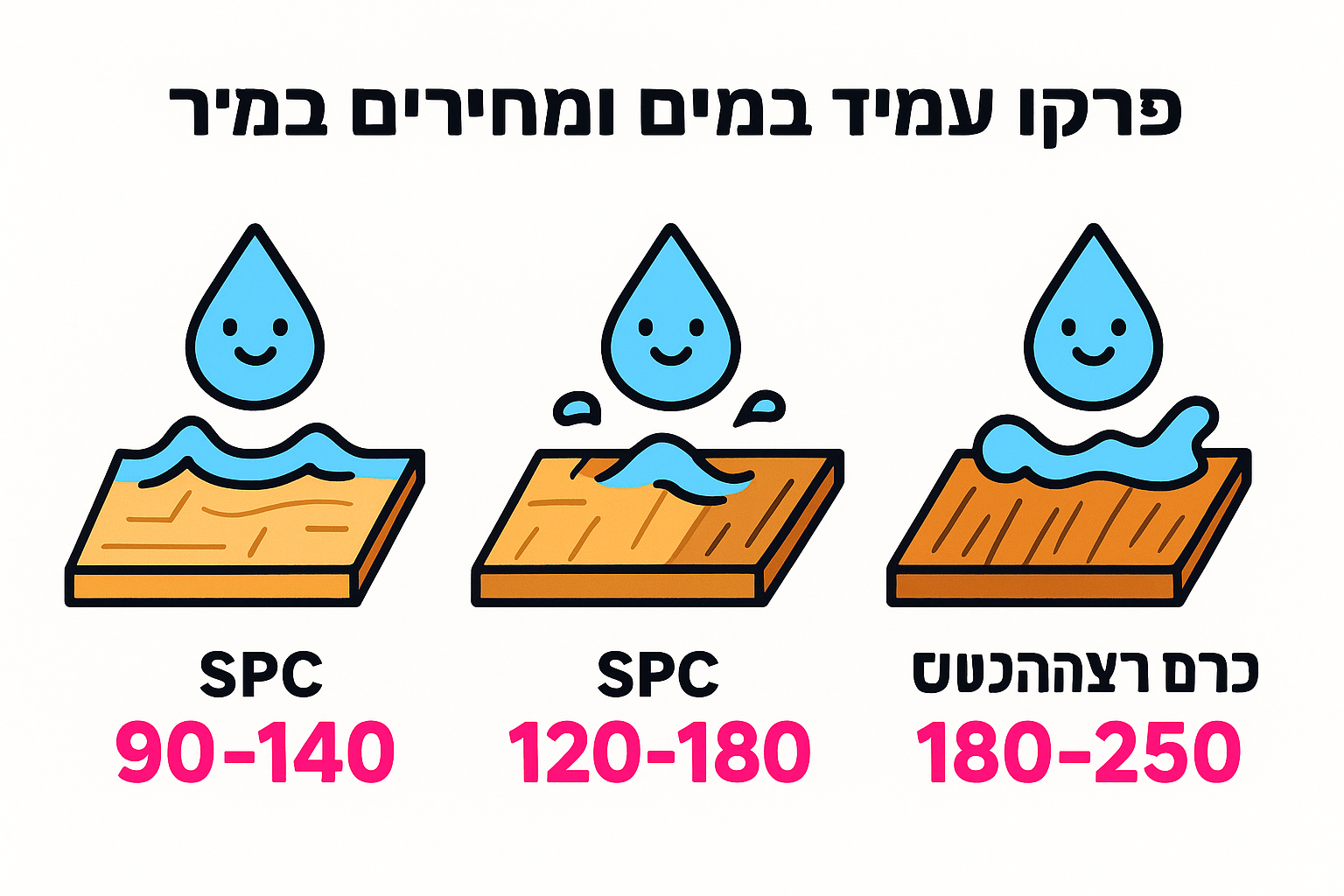 סוגי פרקט עמיד במים ומחירים למ"ר
