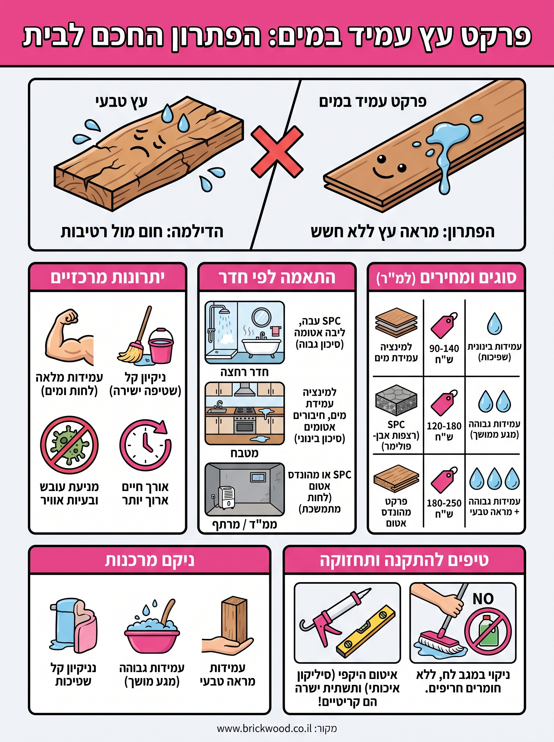 פרקט עץ עמיד במים infographic