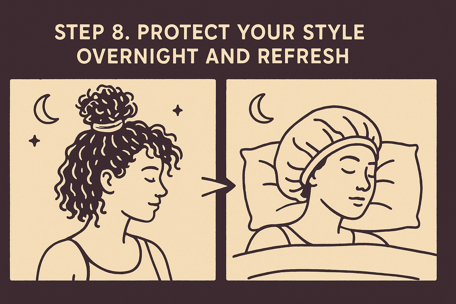 Step 8. Protect your style overnight and refresh