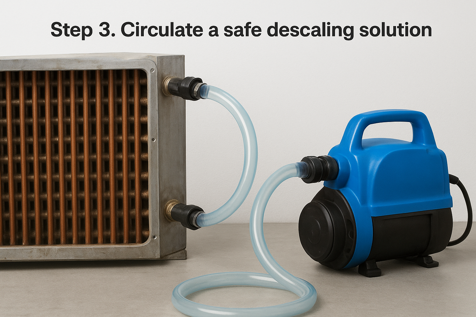 Step 3. Circulate a safe descaling solution