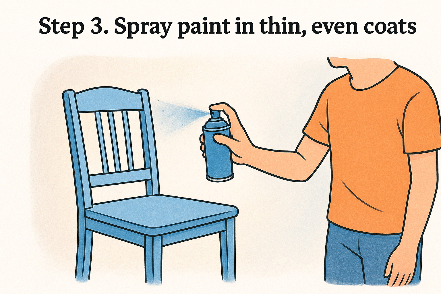 DIY Spray Painting Furniture: Tools, Costs & Step-by-Step 4 Step 3. Spray paint in thin, even coats