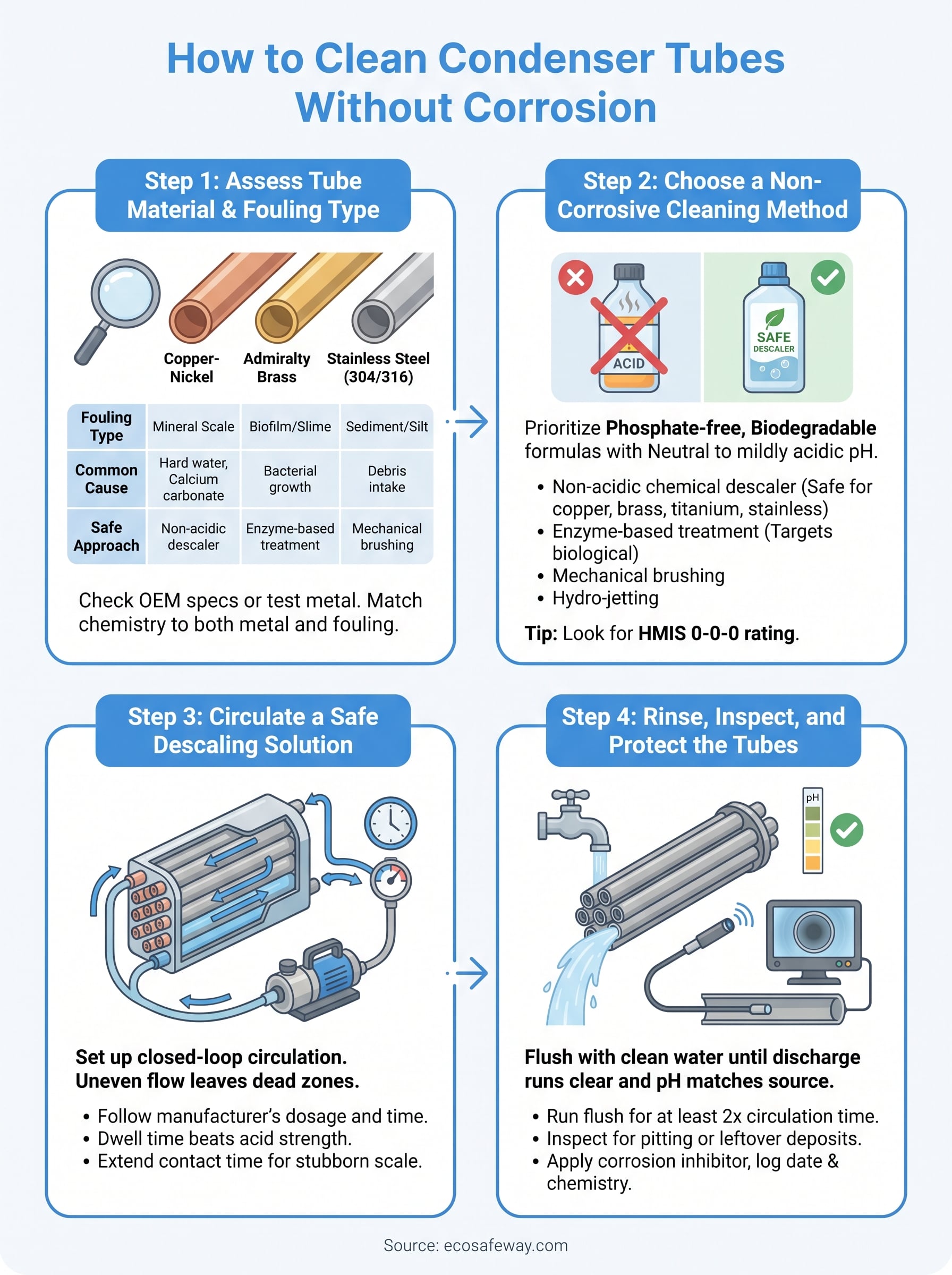 condenser tube cleaning infographic