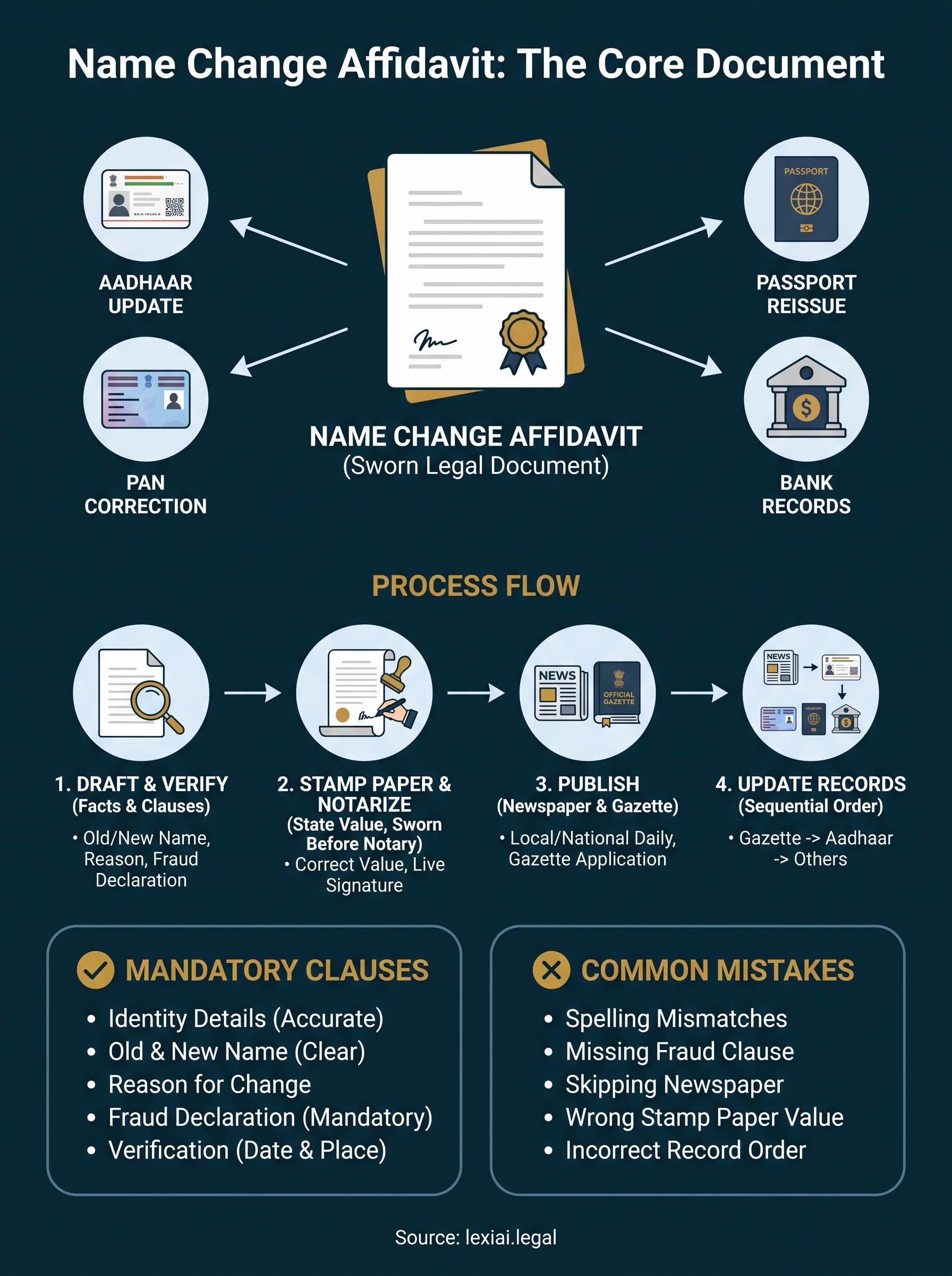 name change affidavit format infographic